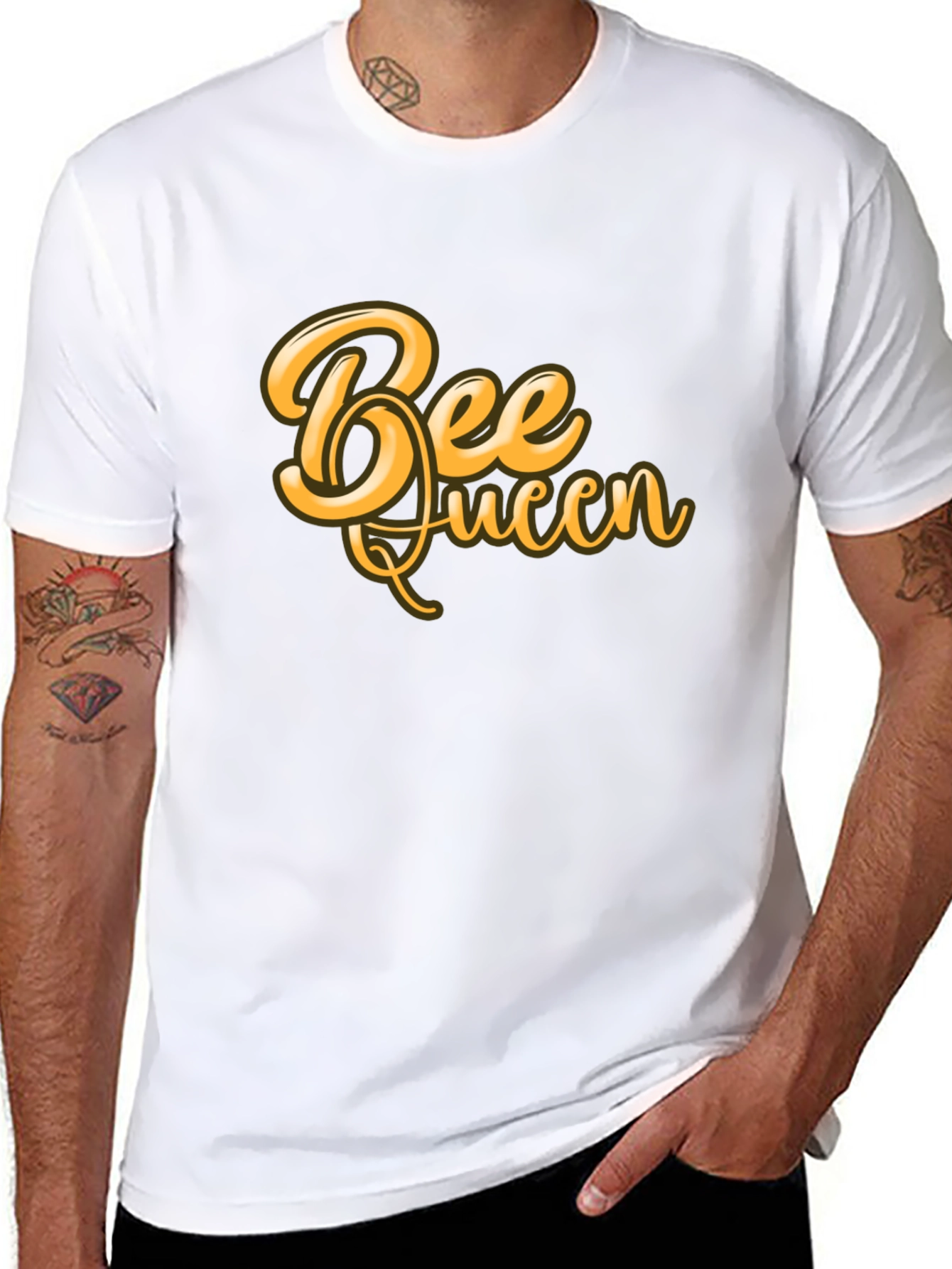 Bee Queen Graphic T-Shirt - Black Cotton Blend