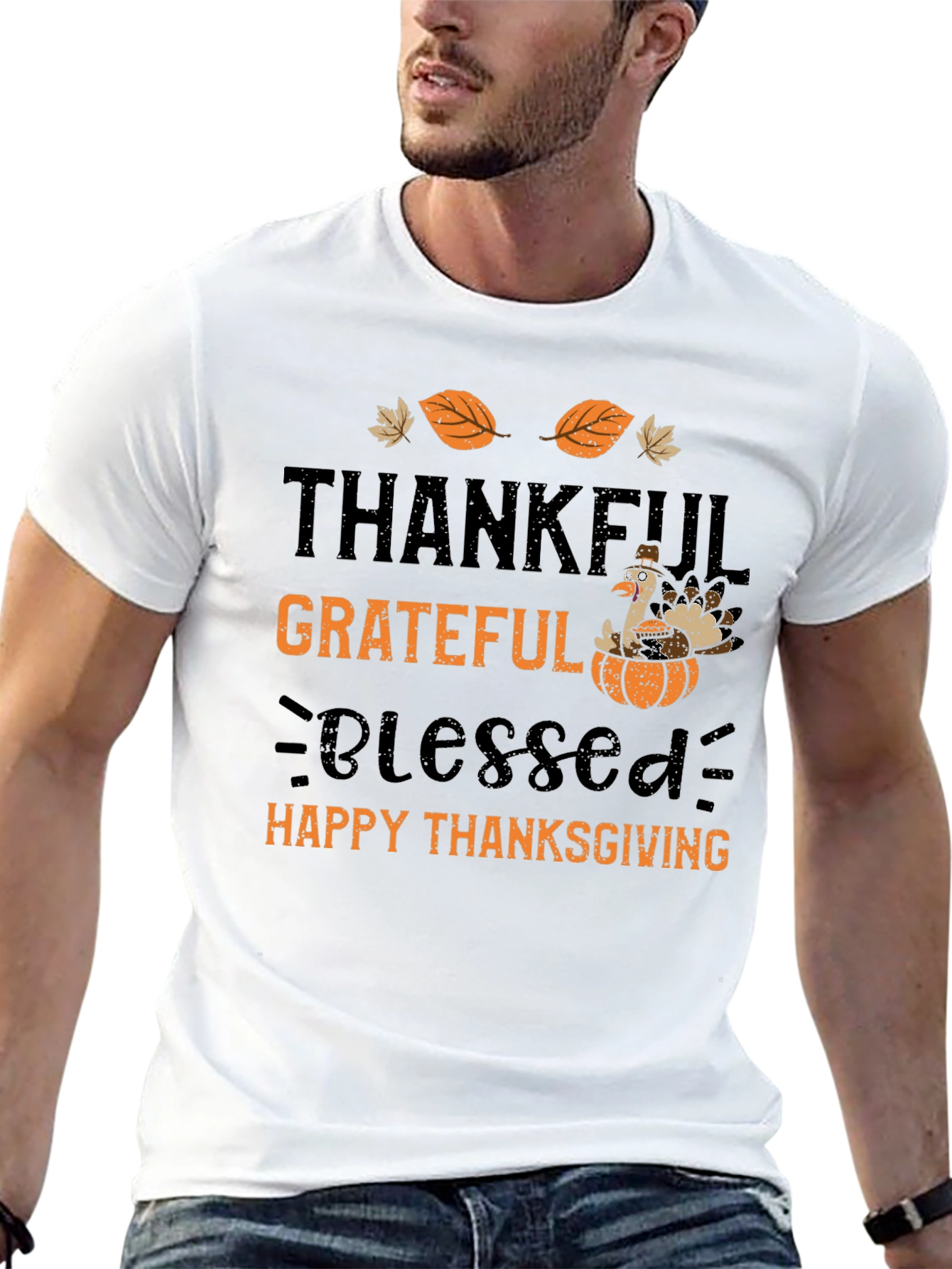 Thankful Grateful Blessed Thanksgiving T-Shirt