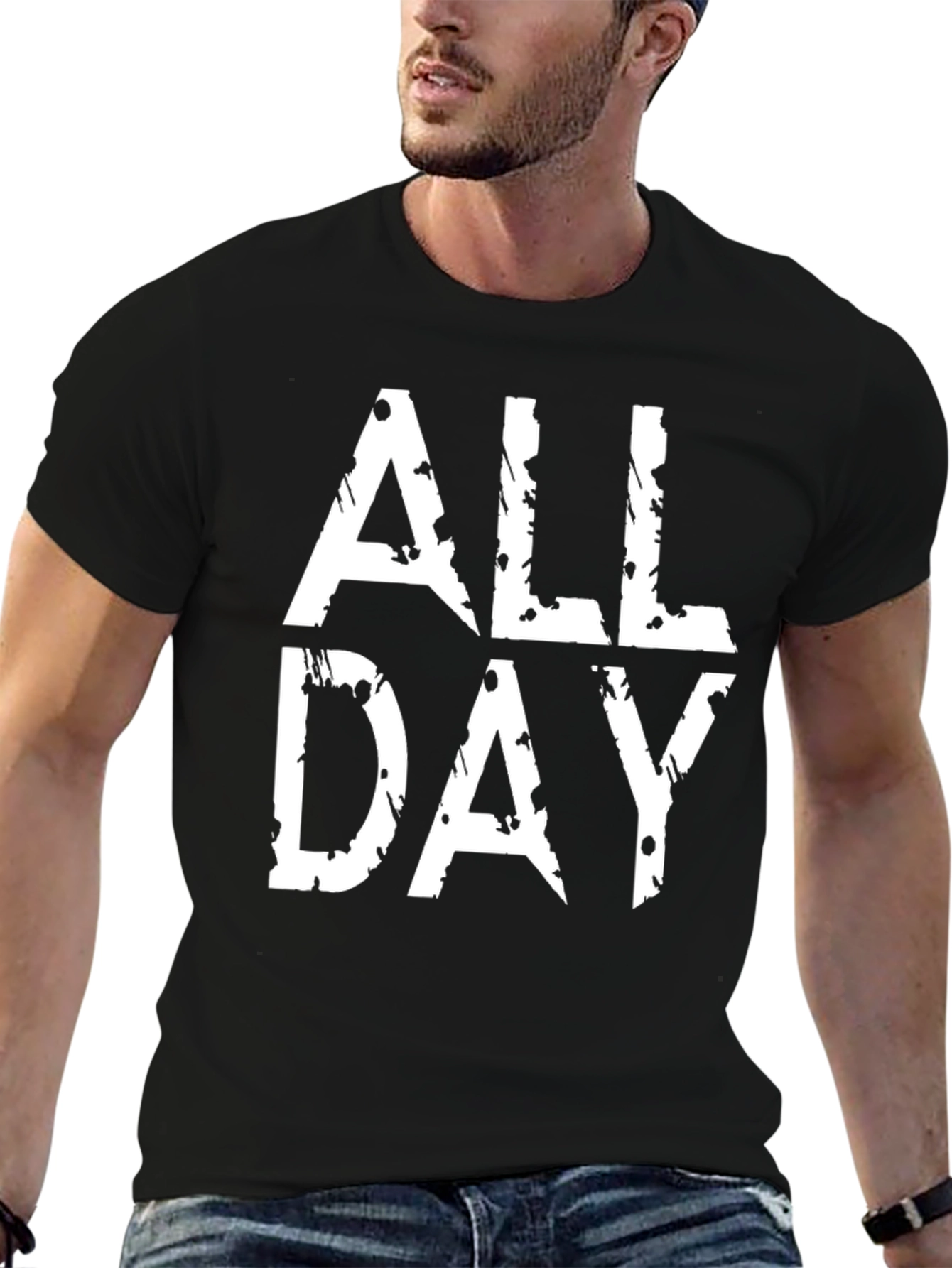 All Day Graphic Tee - Black Cotton Blend
