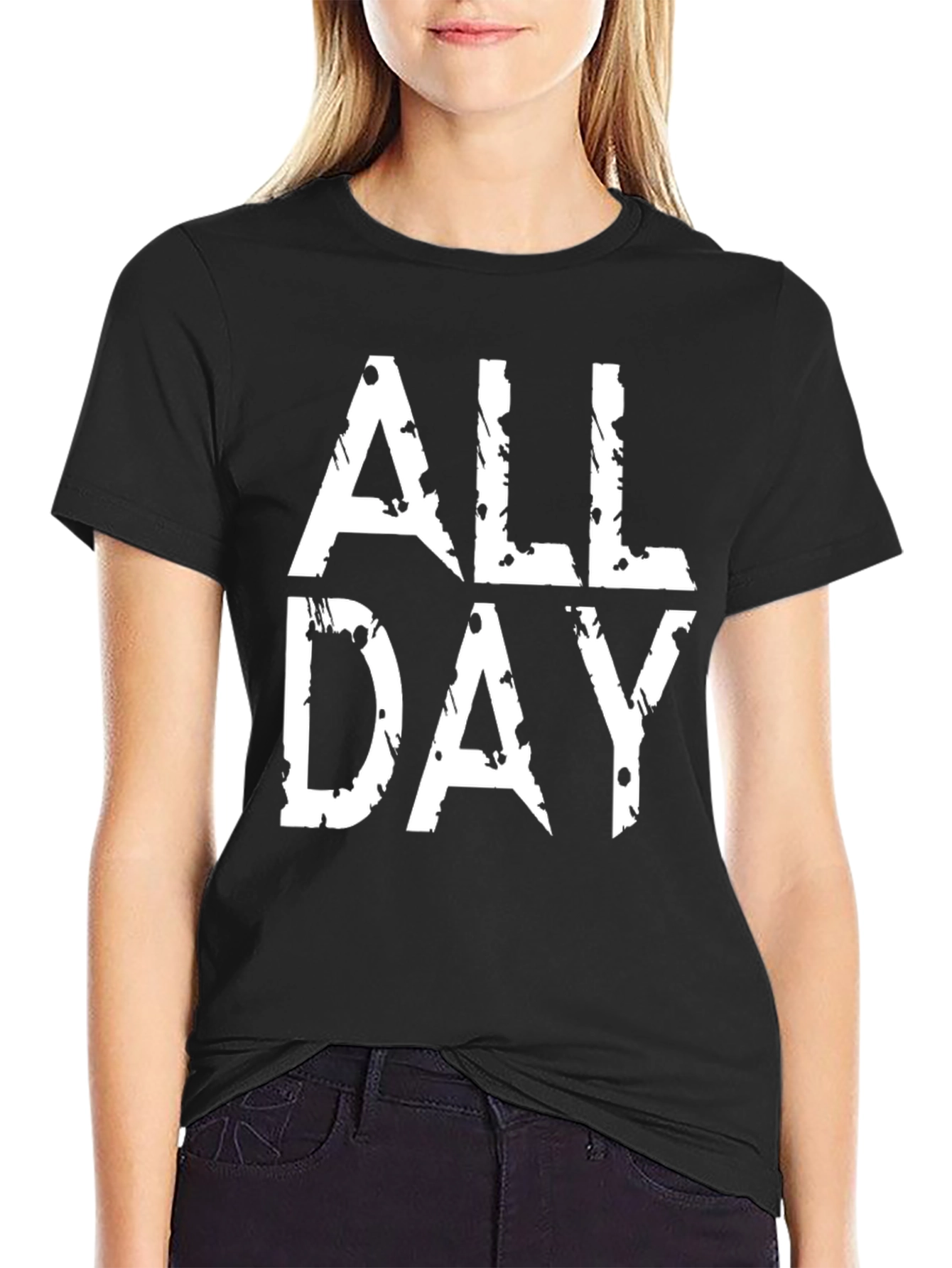 All Day Graphic Tee - Black Cotton Blend