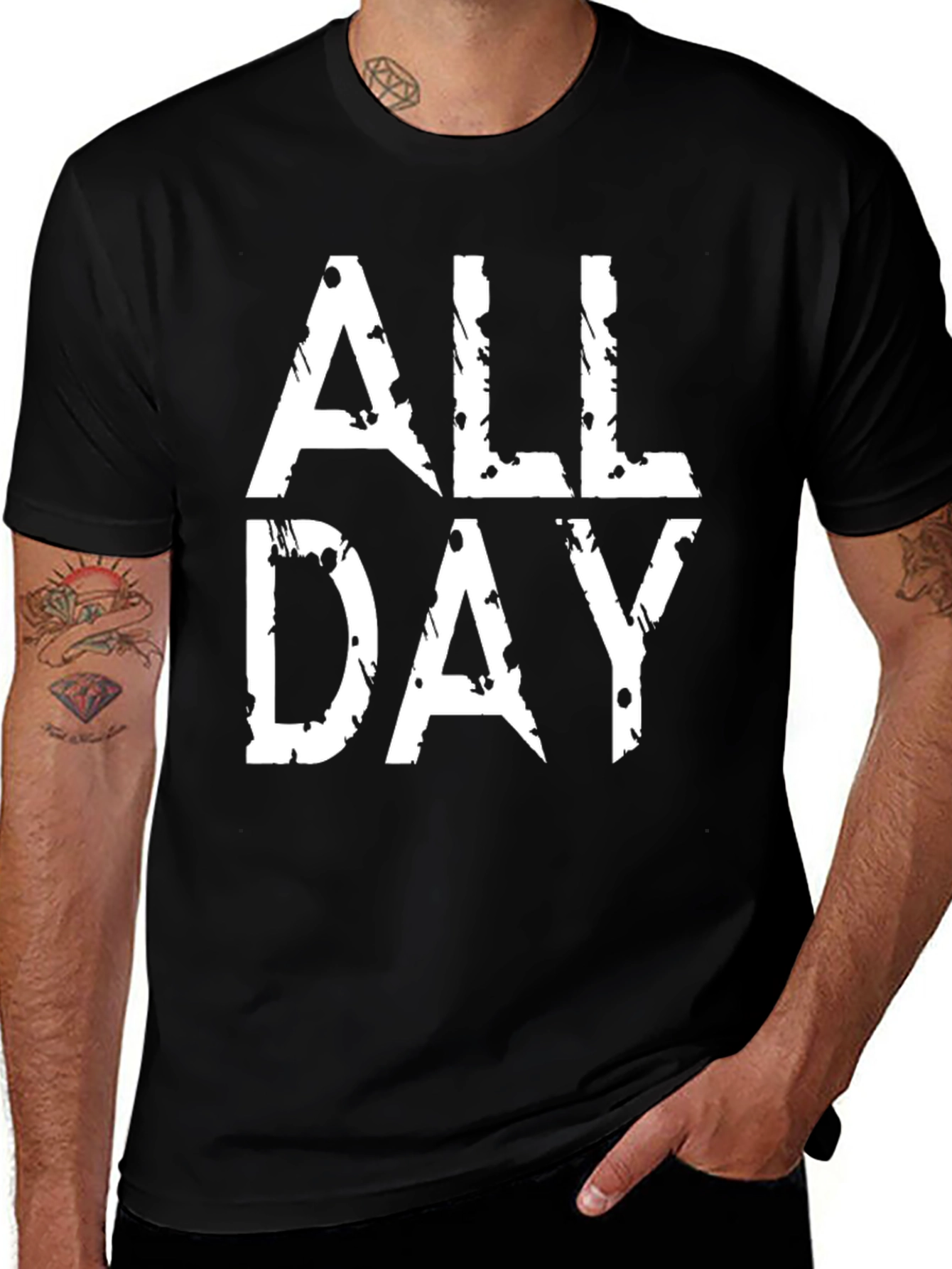 All Day Graphic Tee - Black Cotton Blend