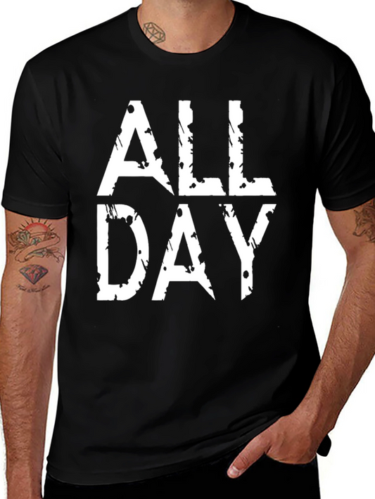 All Day Graphic Tee - Black Cotton Blend