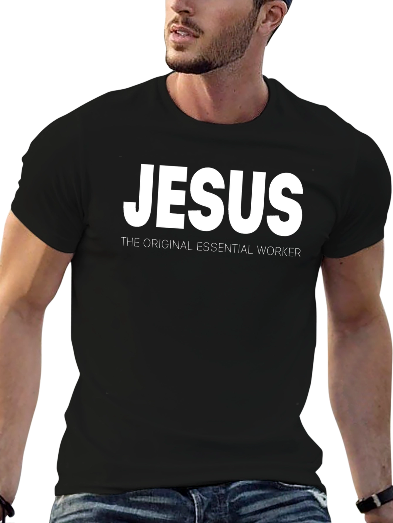 Jesus Original Essential Worker Black T-Shirt