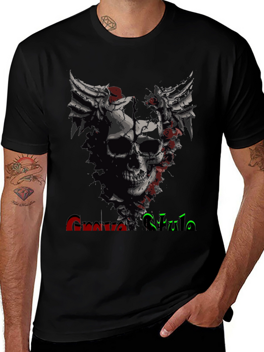 Grave Style Skull Rose Graphic T-Shirt