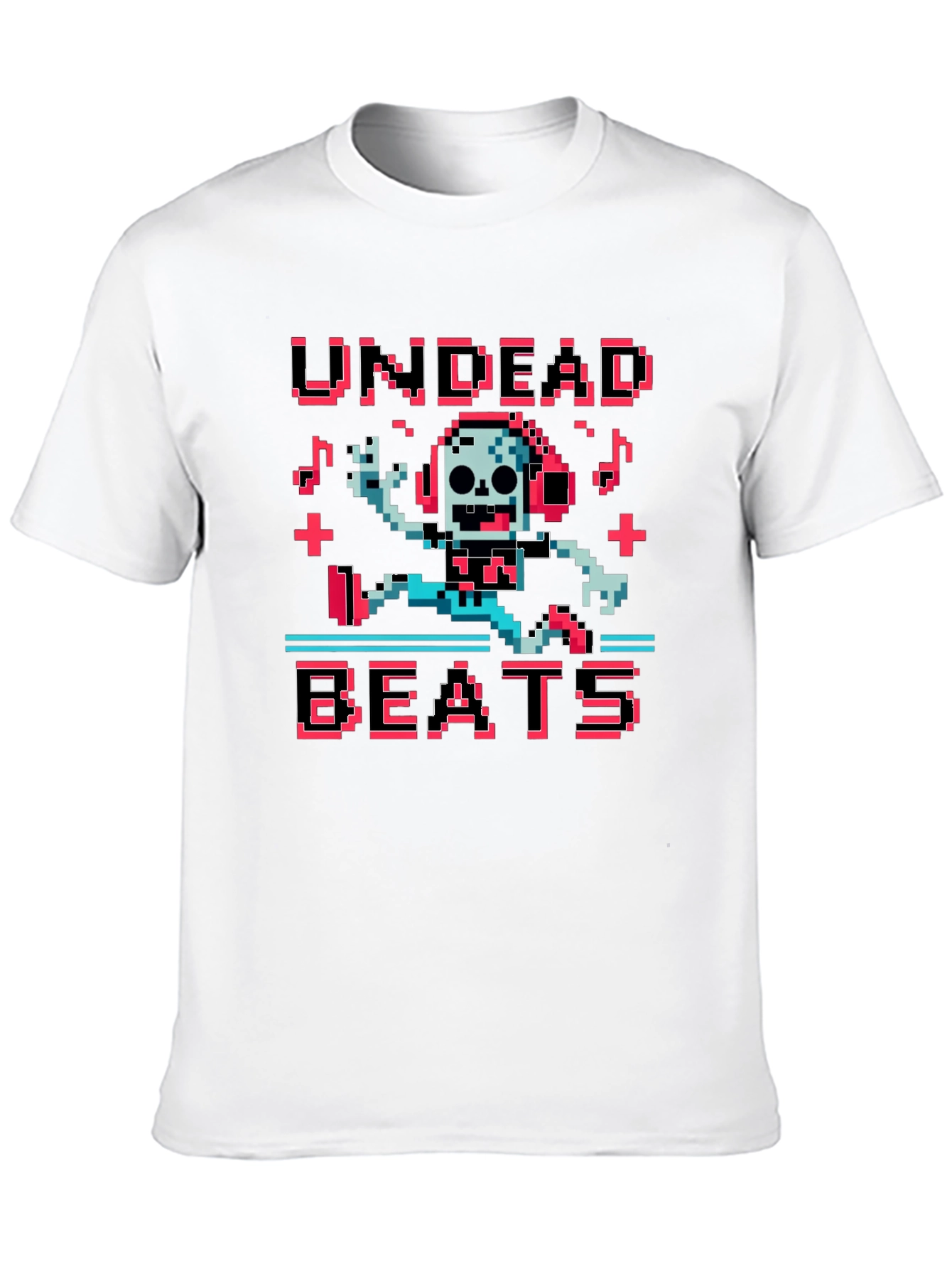 Undead Beats Pixel Art Graphic T-Shirt