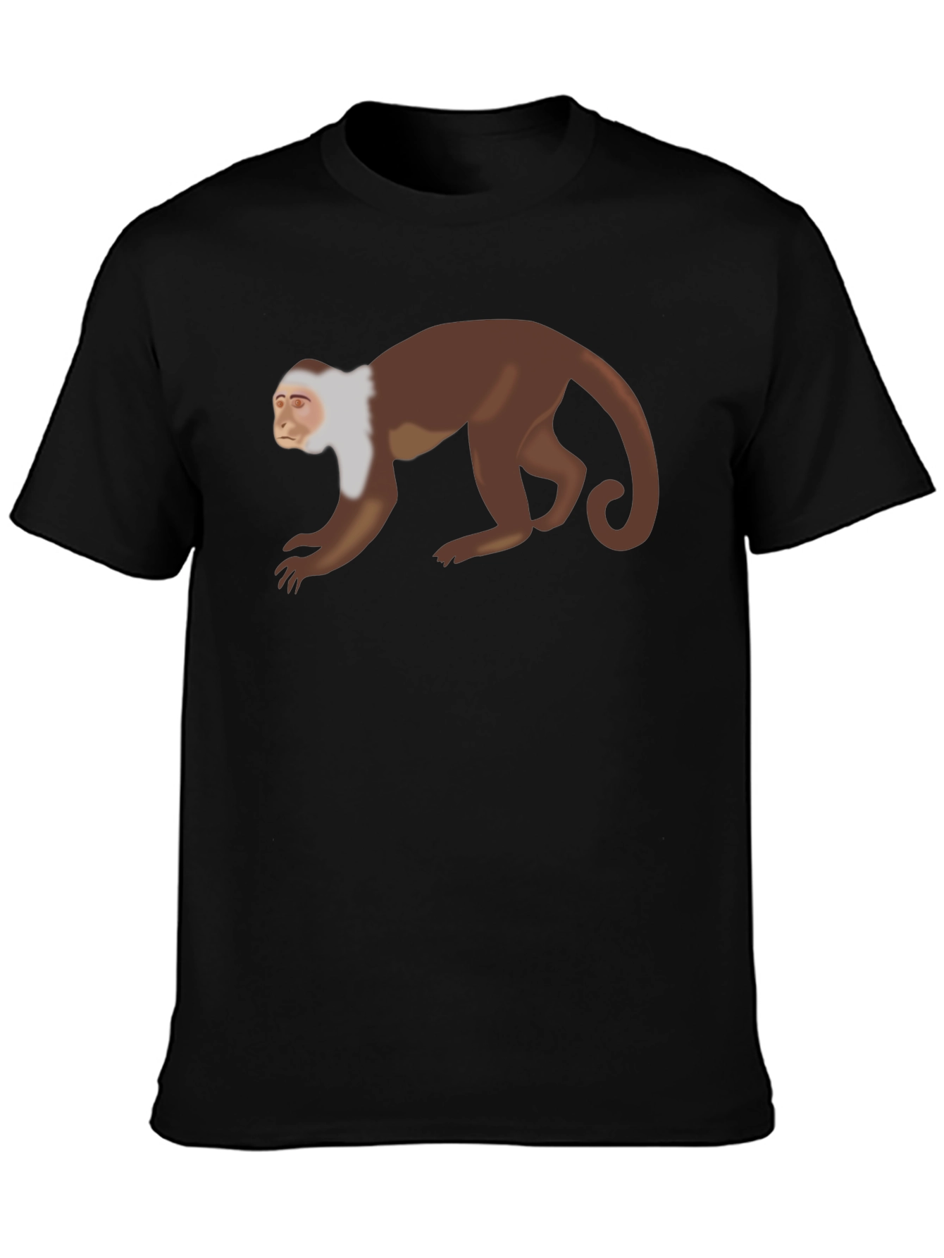 Capuchin Monkey Graphic T-Shirt - Unisex Black Tee