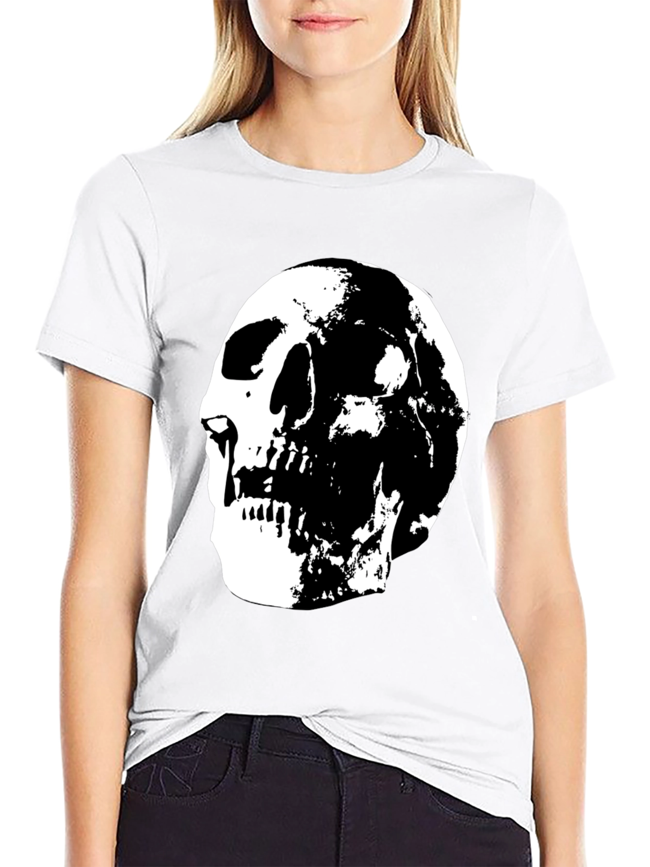 Skull Graphic Black T-Shirt - Edgy Style