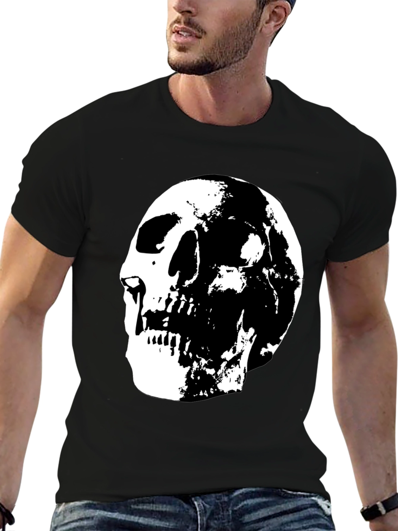 Skull Graphic Black T-Shirt - Edgy Style