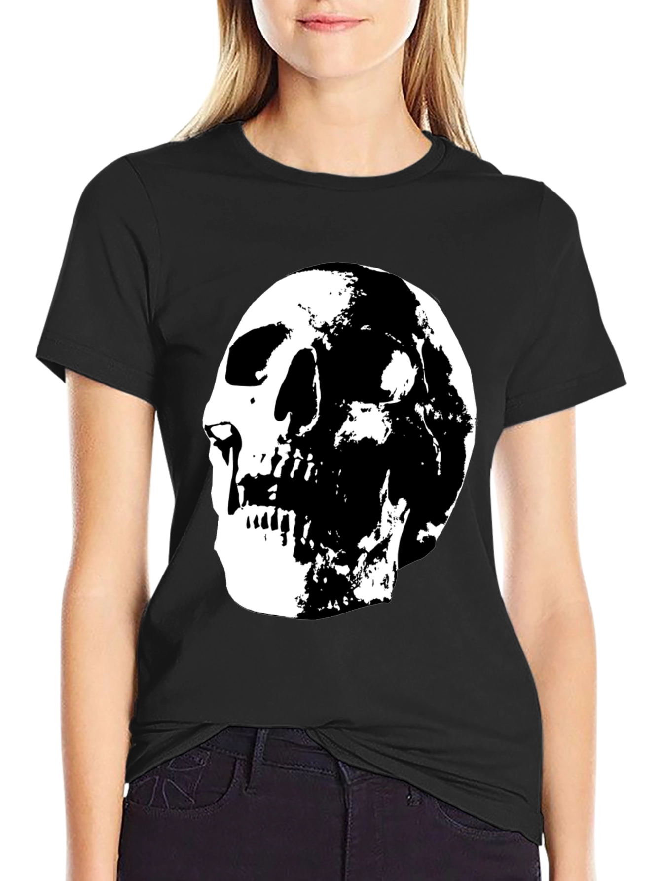 Skull Graphic Black T-Shirt - Edgy Style