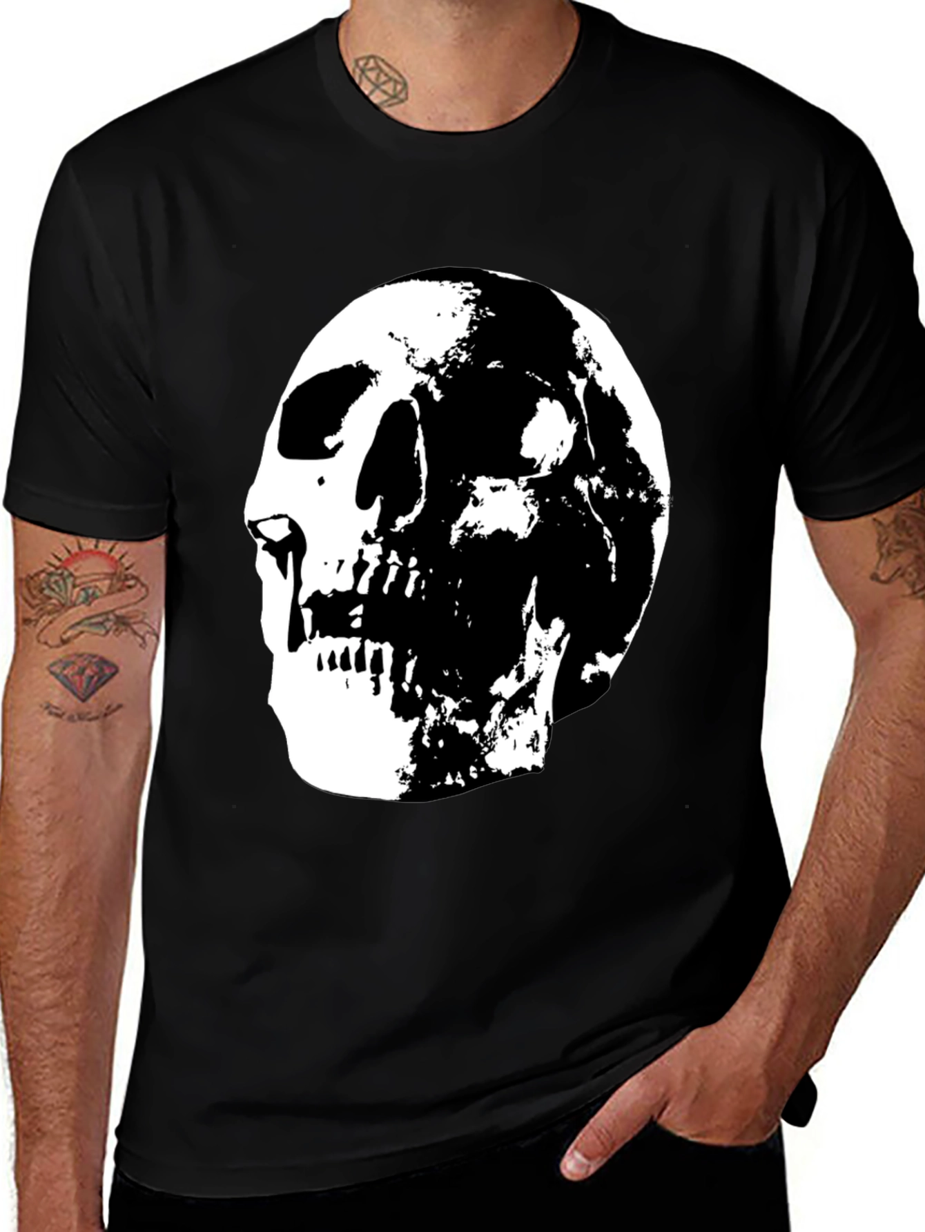 Skull Graphic Black T-Shirt - Edgy Style