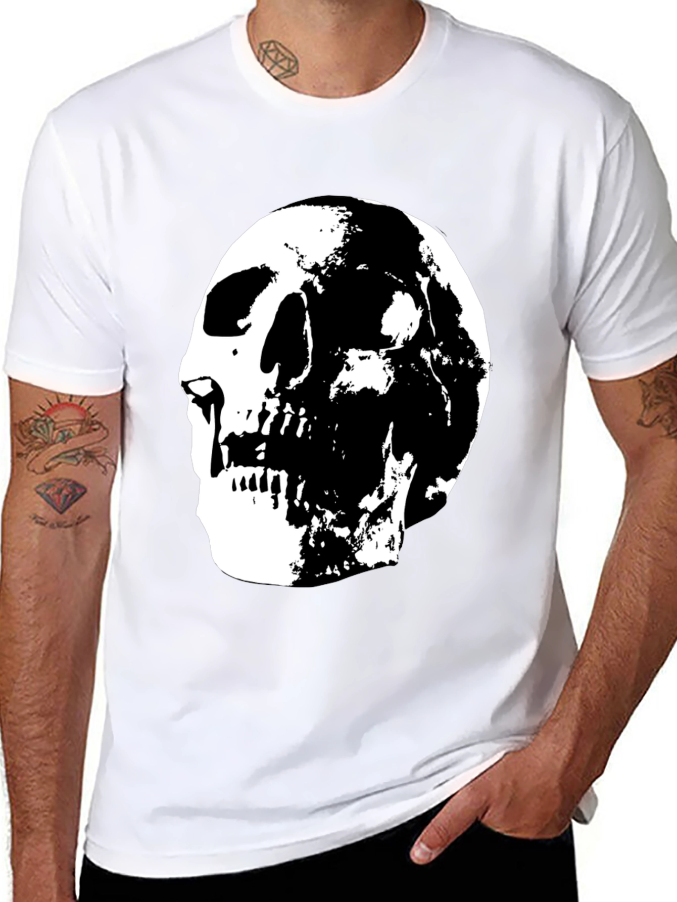 Skull Graphic Black T-Shirt - Edgy Style