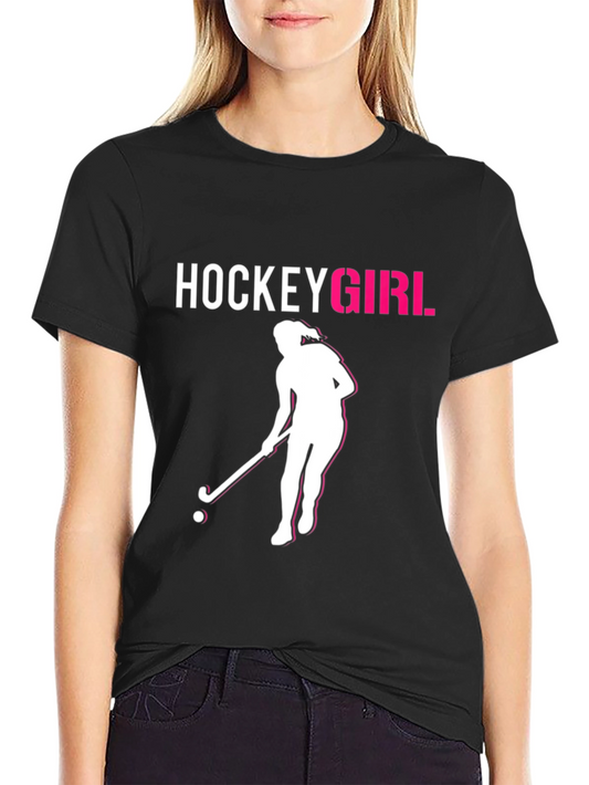 Hockey Girl Graphic Tee - Sporty & Stylish