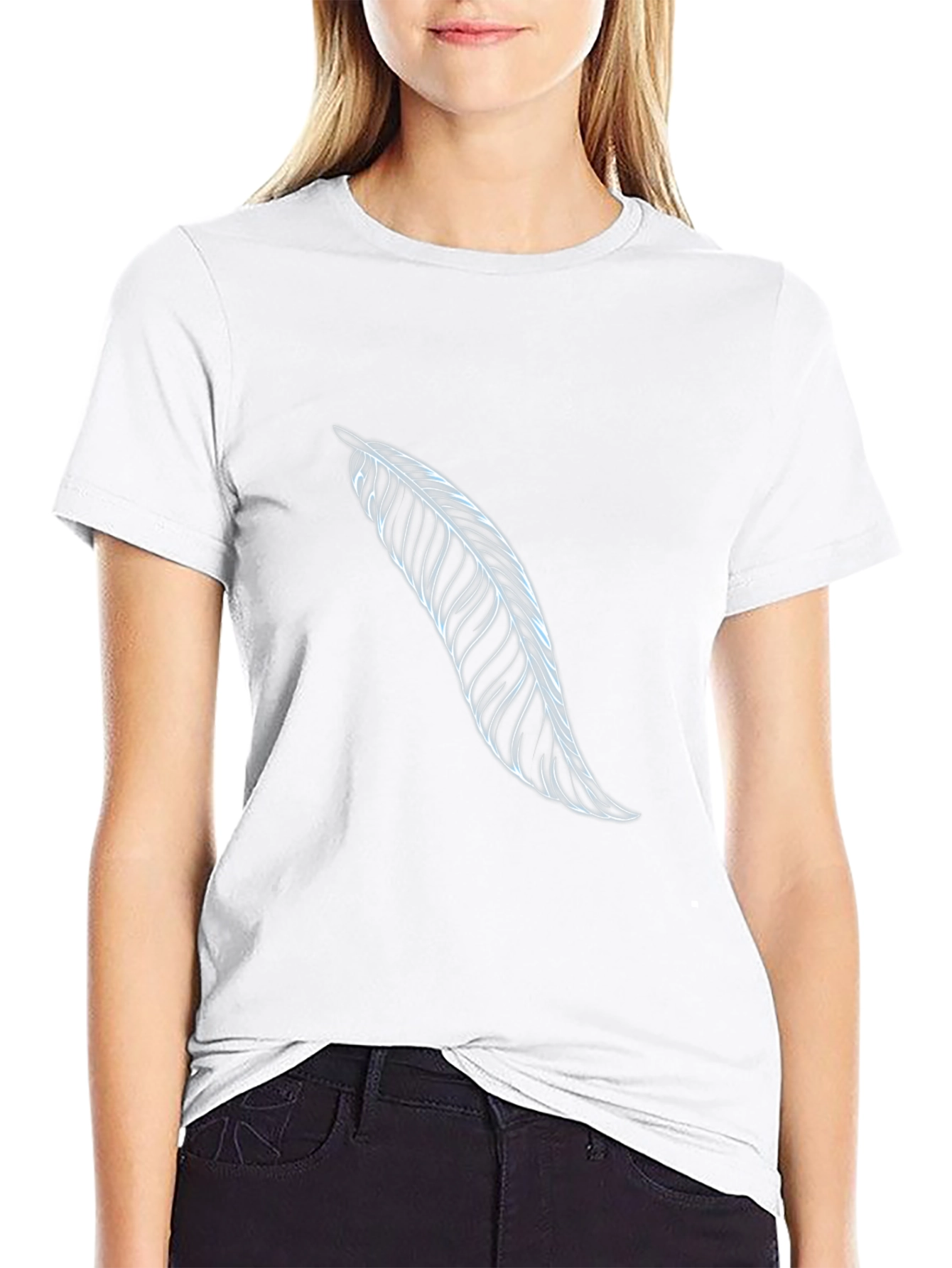 Feather Graphic Black T-Shirt