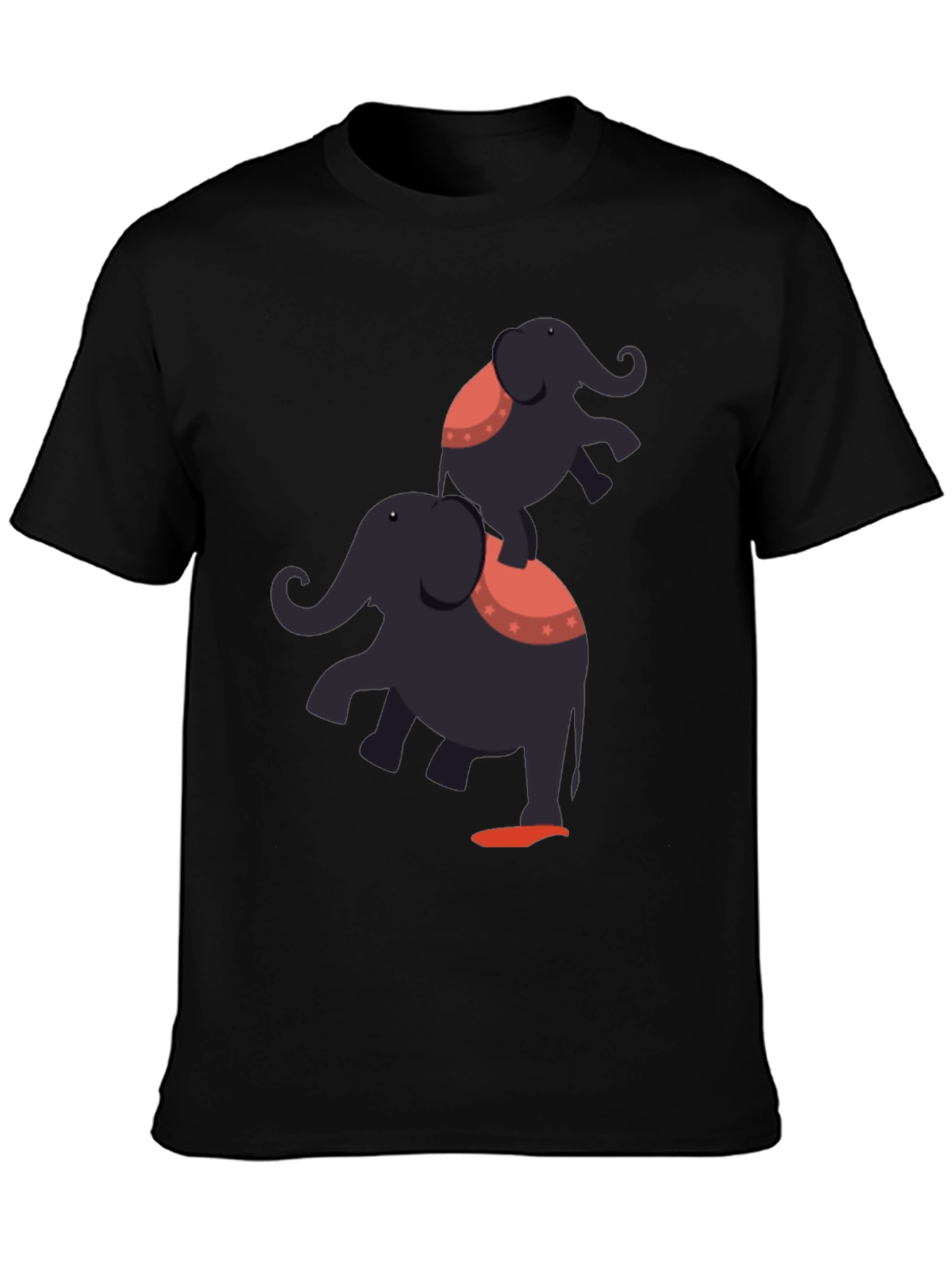 Elephant Stack T-Shirt - Black Graphic Tee