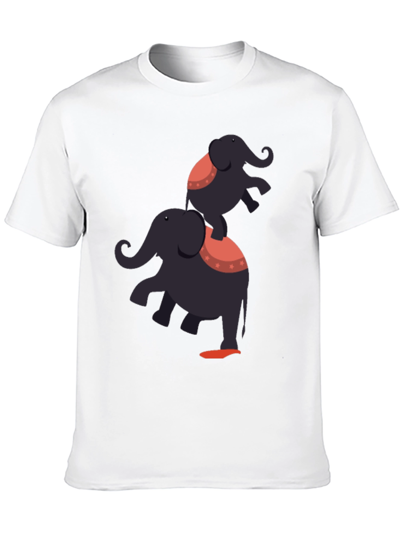 Elephant Stack T-Shirt - Black Graphic Tee