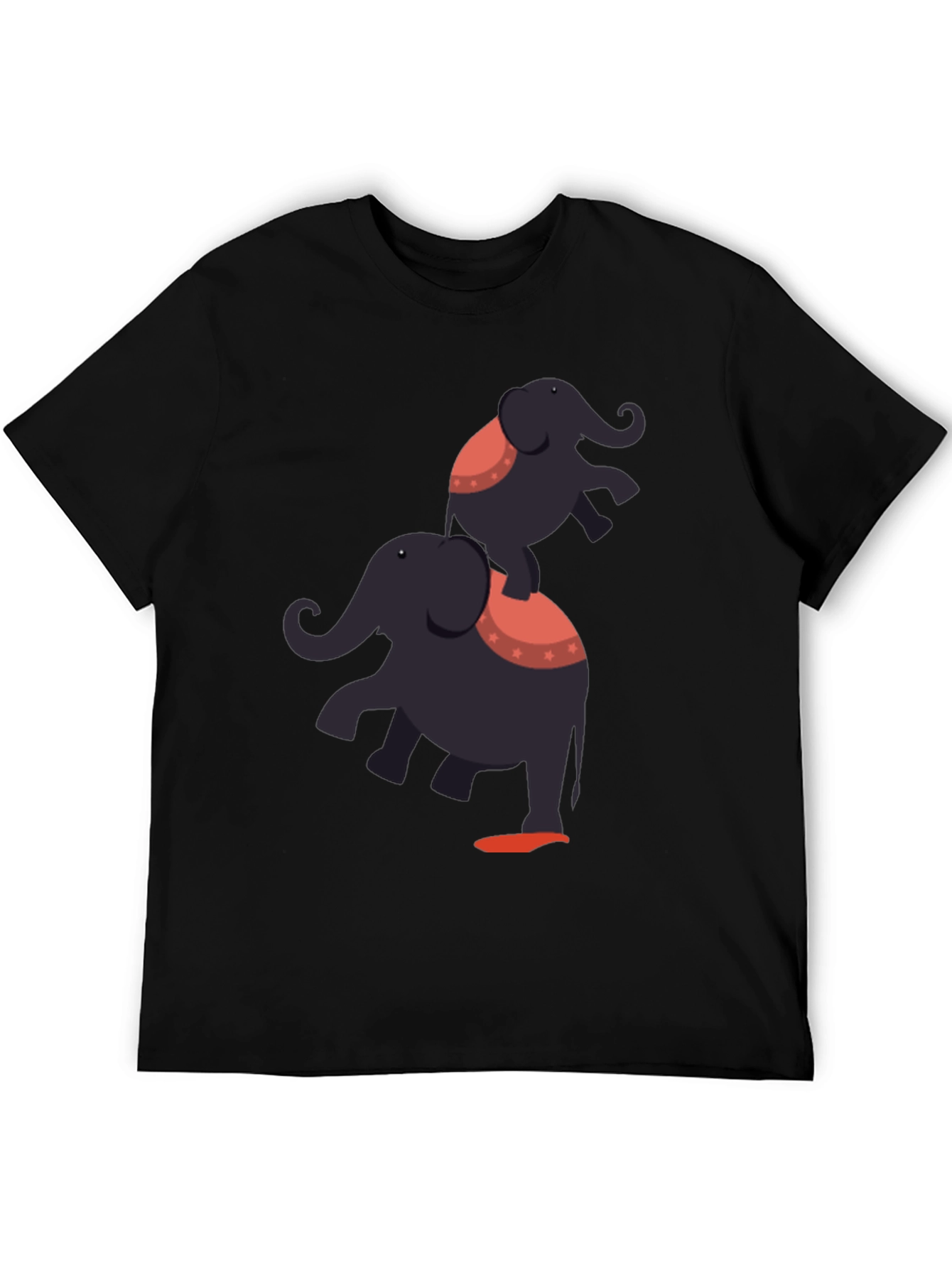 Elephant Stack T-Shirt - Black Graphic Tee