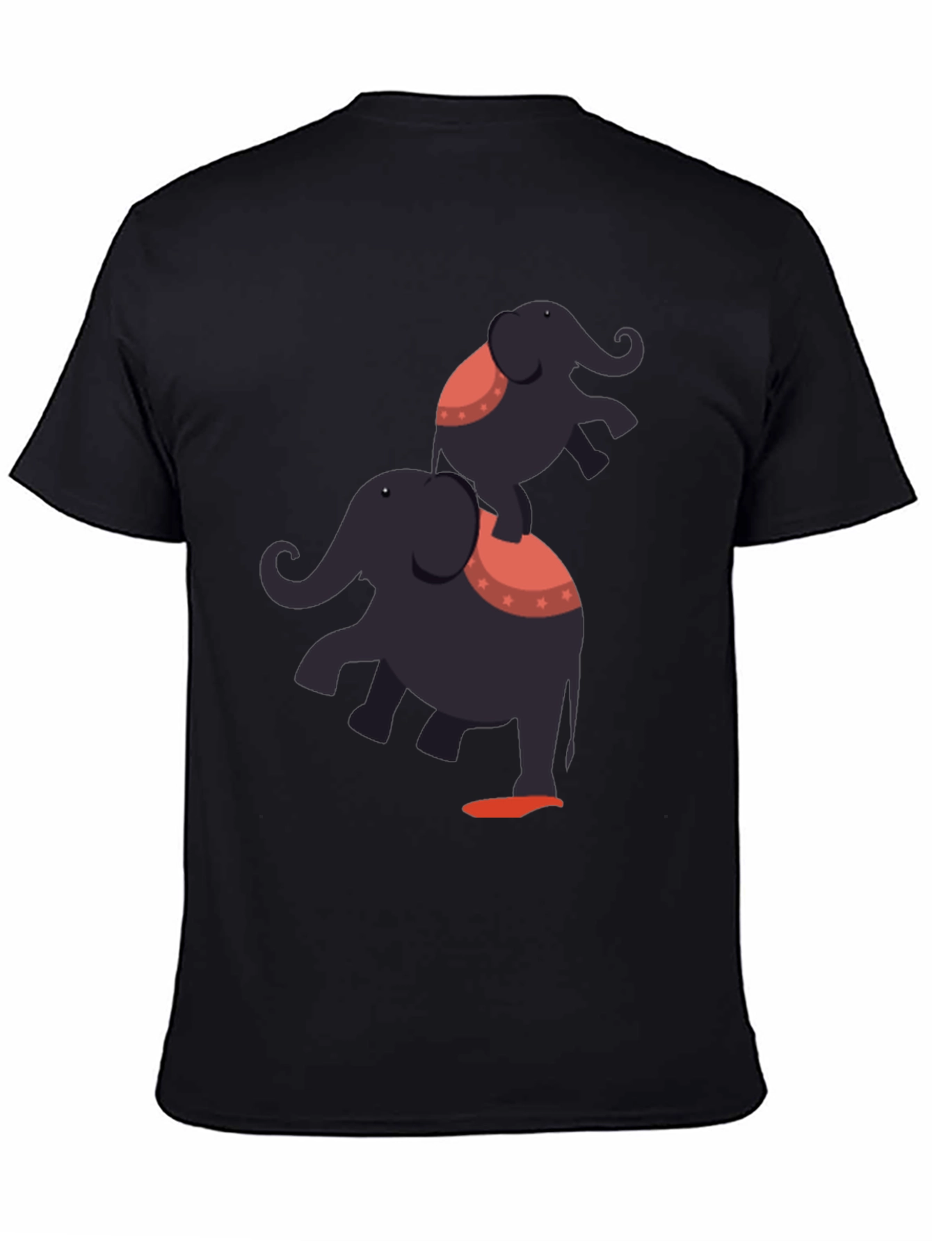 Elephant Stack T-Shirt - Black Graphic Tee