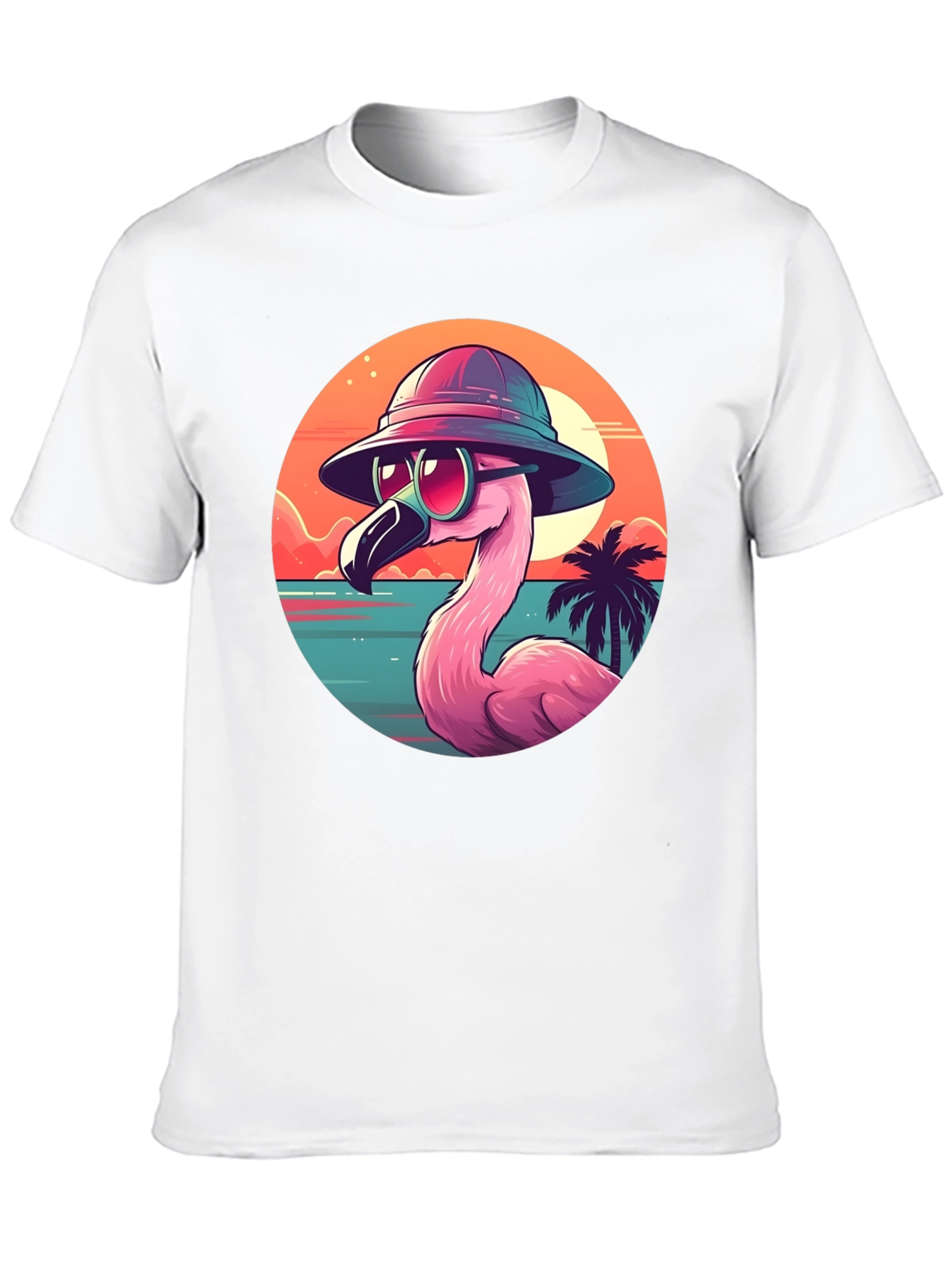 Cool Flamingo Graphic Tee - Tropical Beach Vibes