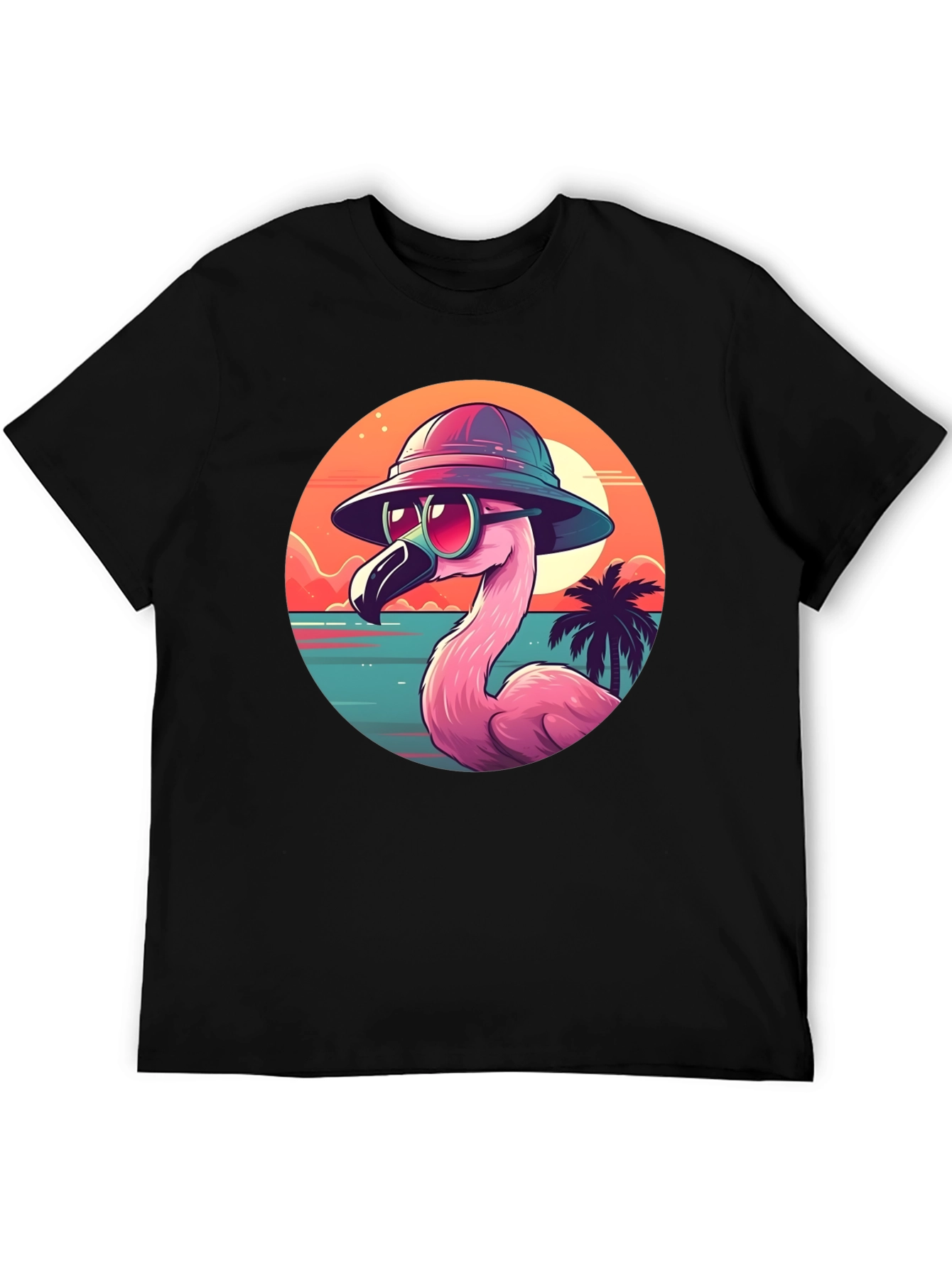 Cool Flamingo Graphic Tee - Tropical Beach Vibes