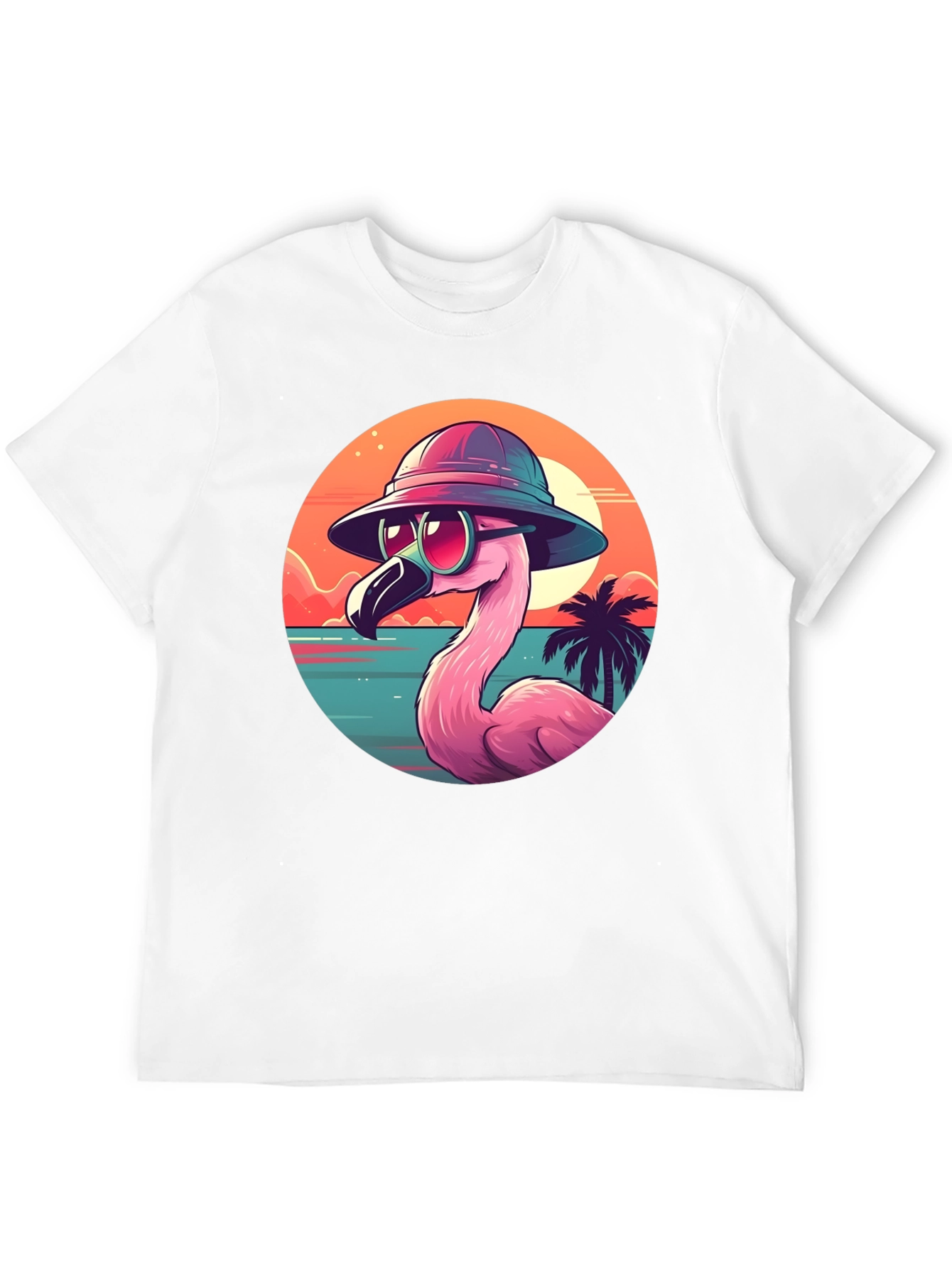 Cool Flamingo Graphic Tee - Tropical Beach Vibes