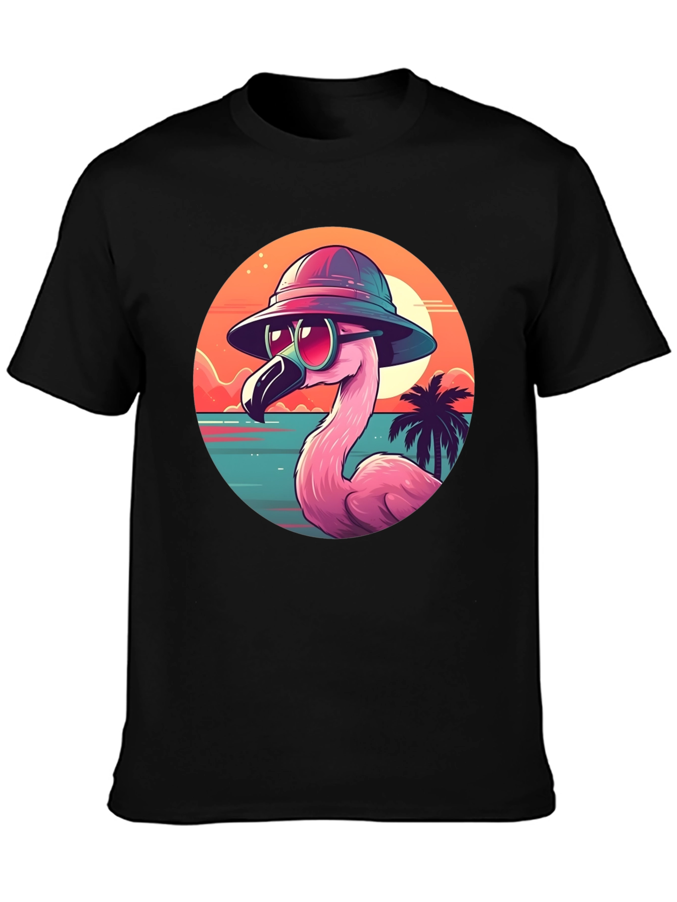 Cool Flamingo Graphic Tee - Tropical Beach Vibes