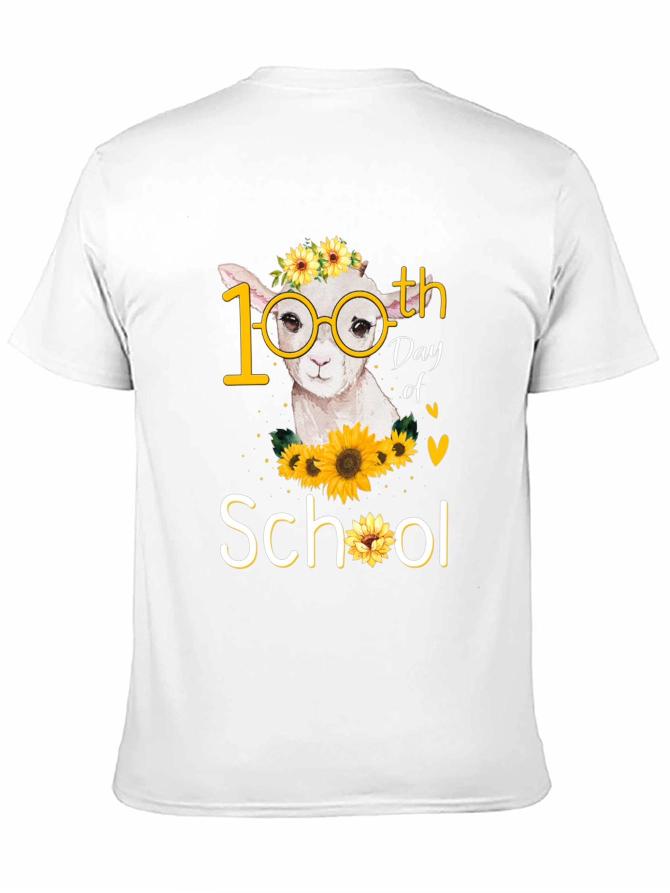 100th Day of School Llama Sunflower T-Shirt