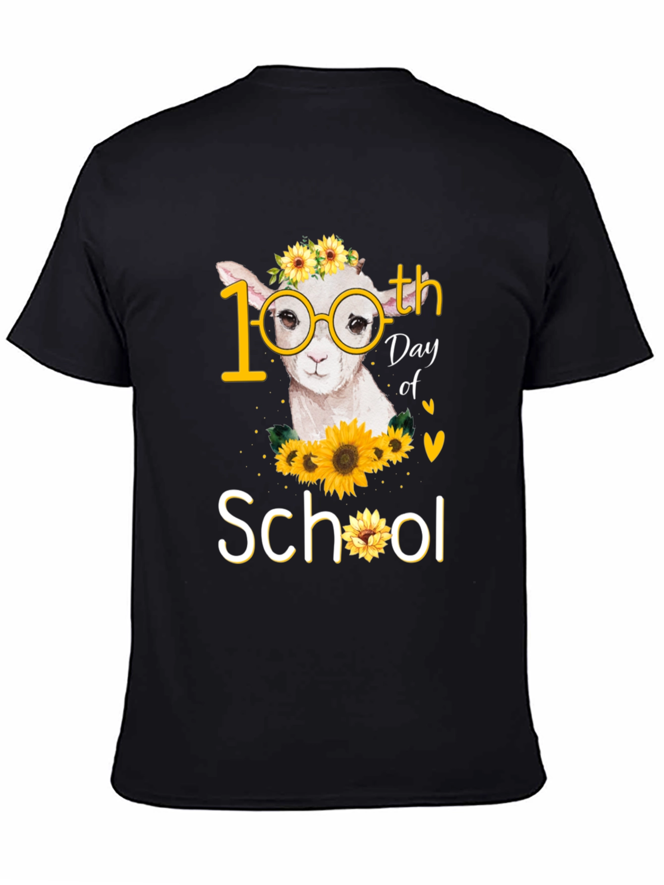 100th Day of School Llama Sunflower T-Shirt