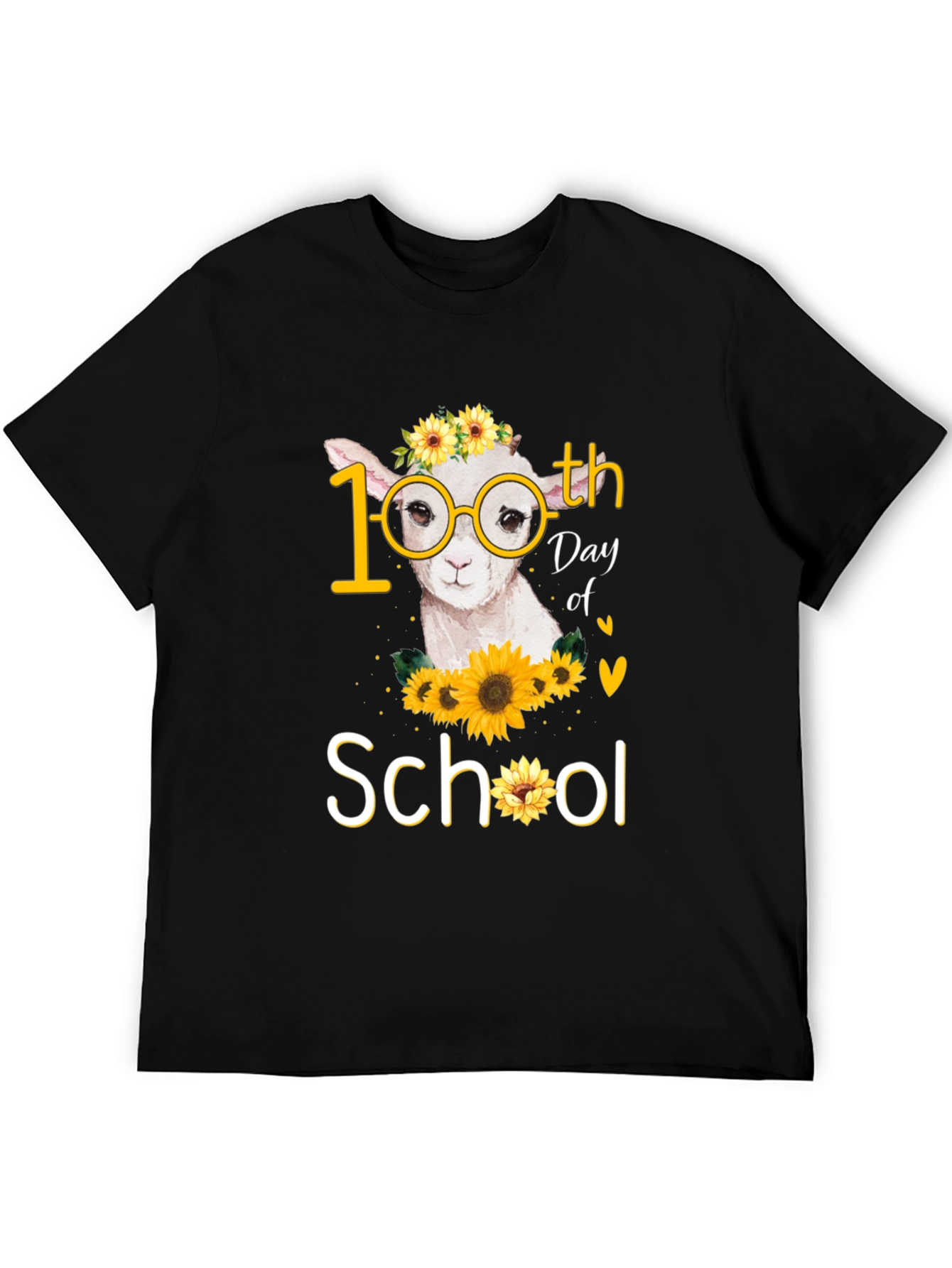 100th Day of School Llama Sunflower T-Shirt