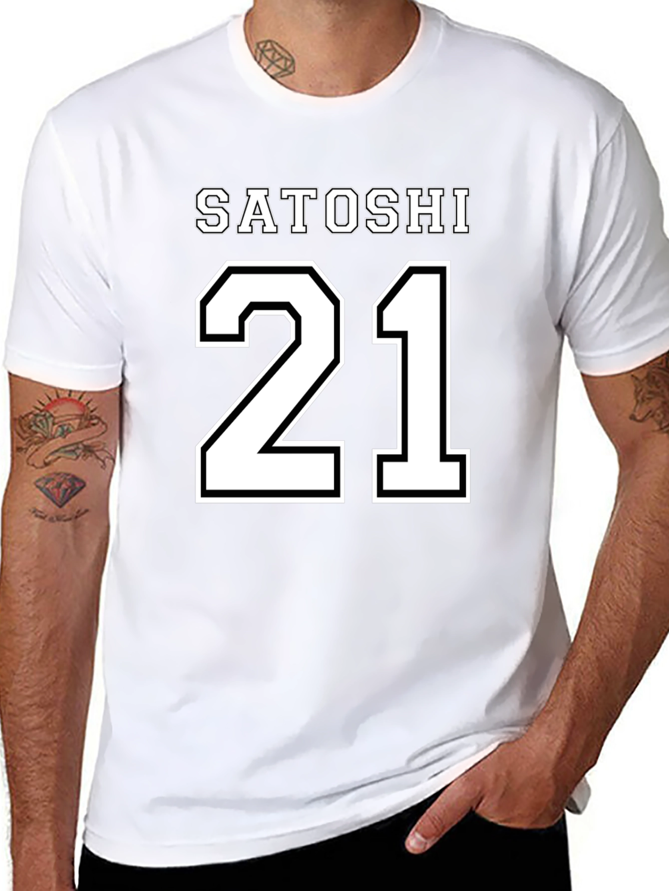 Satoshi 21 Black T-Shirt Crypto Bitcoin Fan Apparel