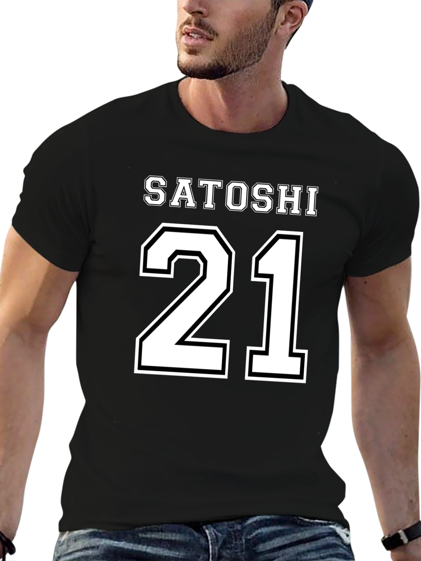 Satoshi 21 Black T-Shirt Crypto Bitcoin Fan Apparel