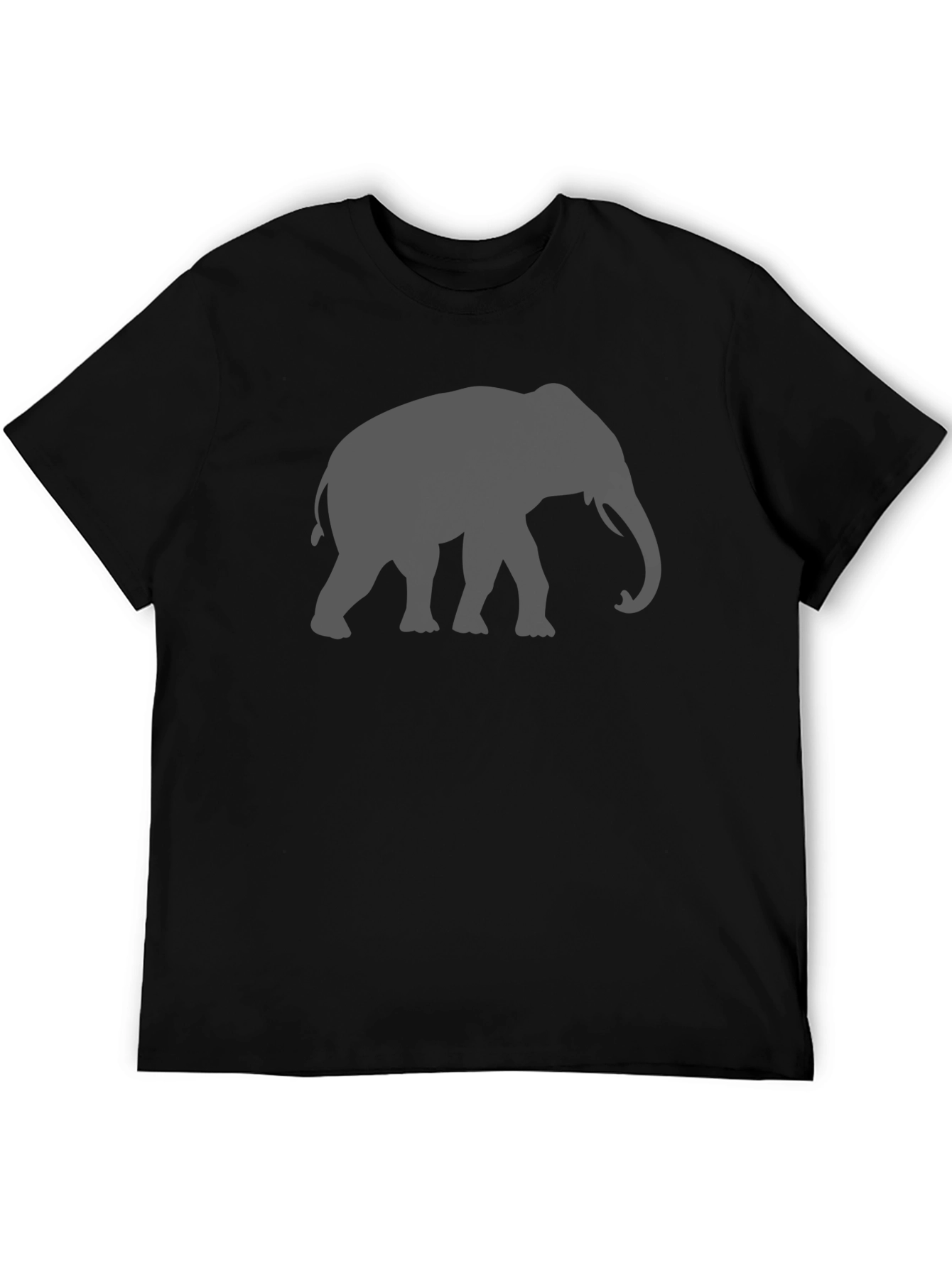 Elephant Silhouette Graphic T-Shirt - Black
