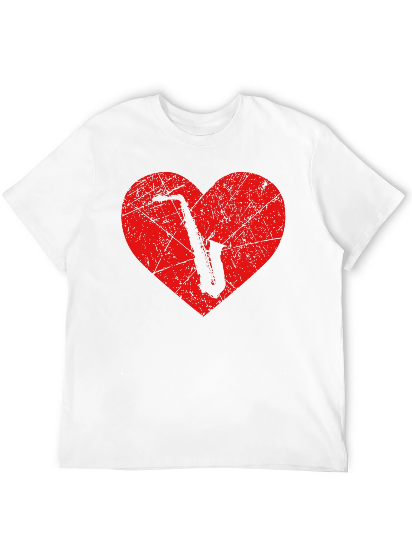 Saxophone Heart Graphic T-Shirt - Music Lover Tee