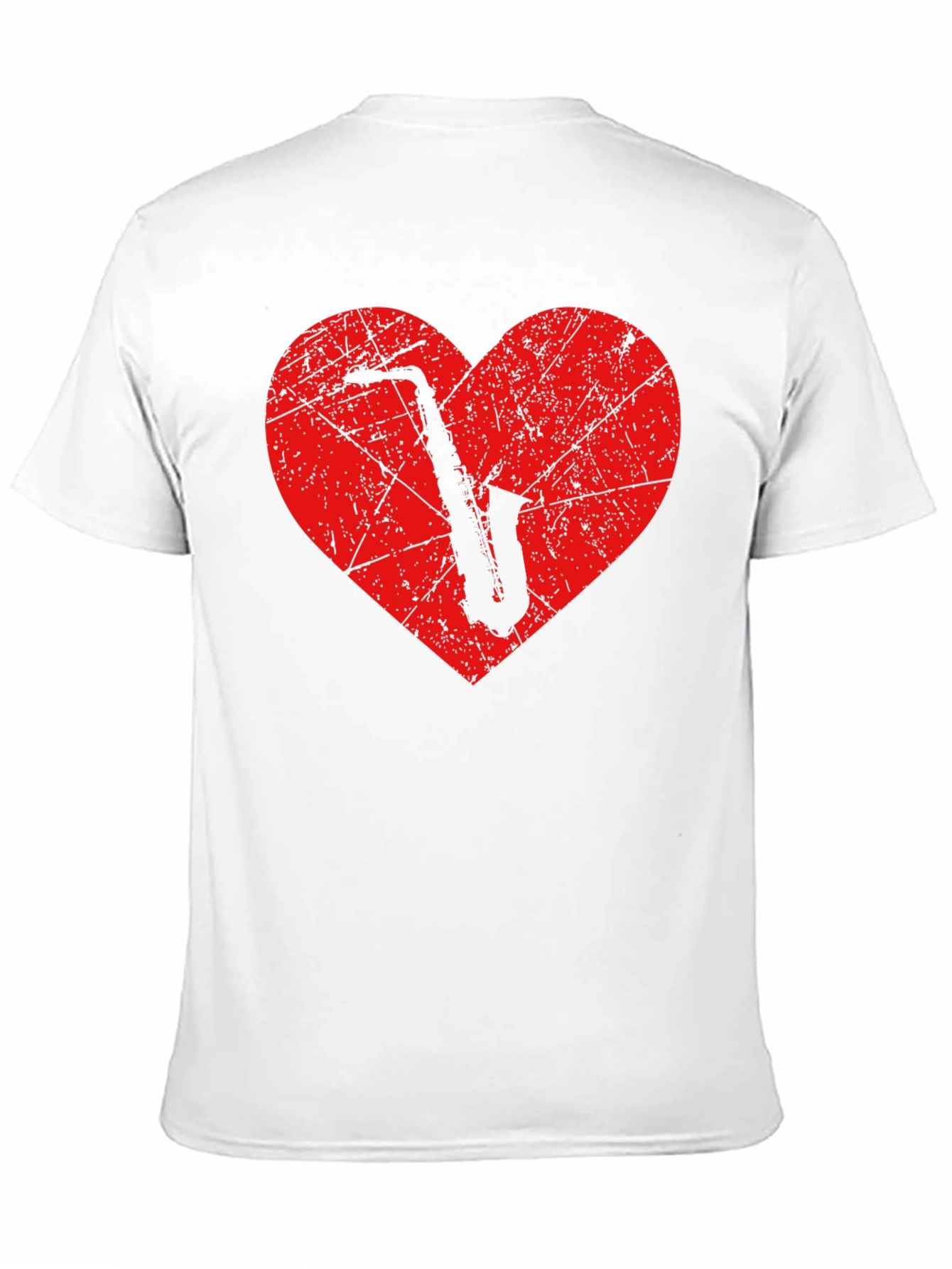 Saxophone Heart Graphic T-Shirt - Music Lover Tee