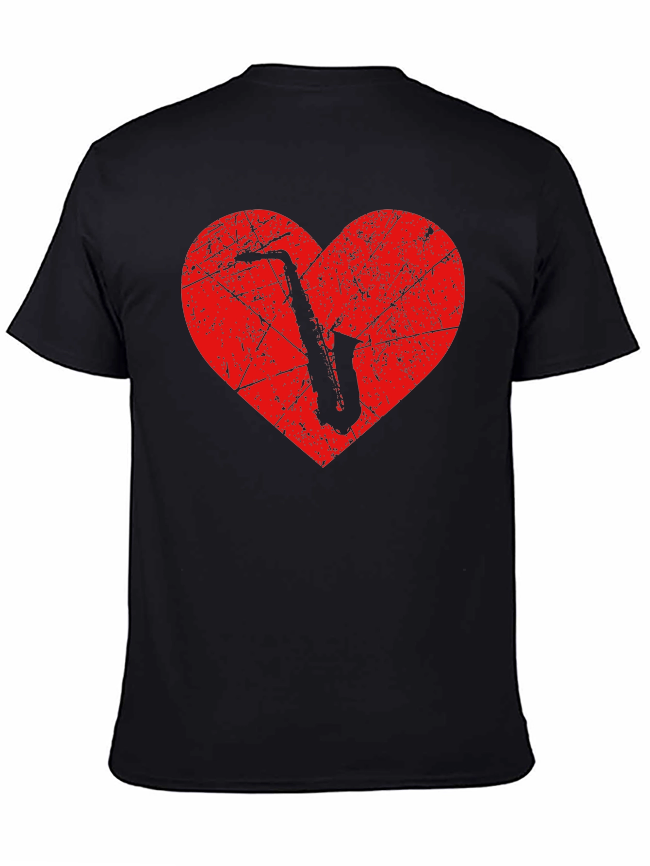 Saxophone Heart Graphic T-Shirt - Music Lover Tee