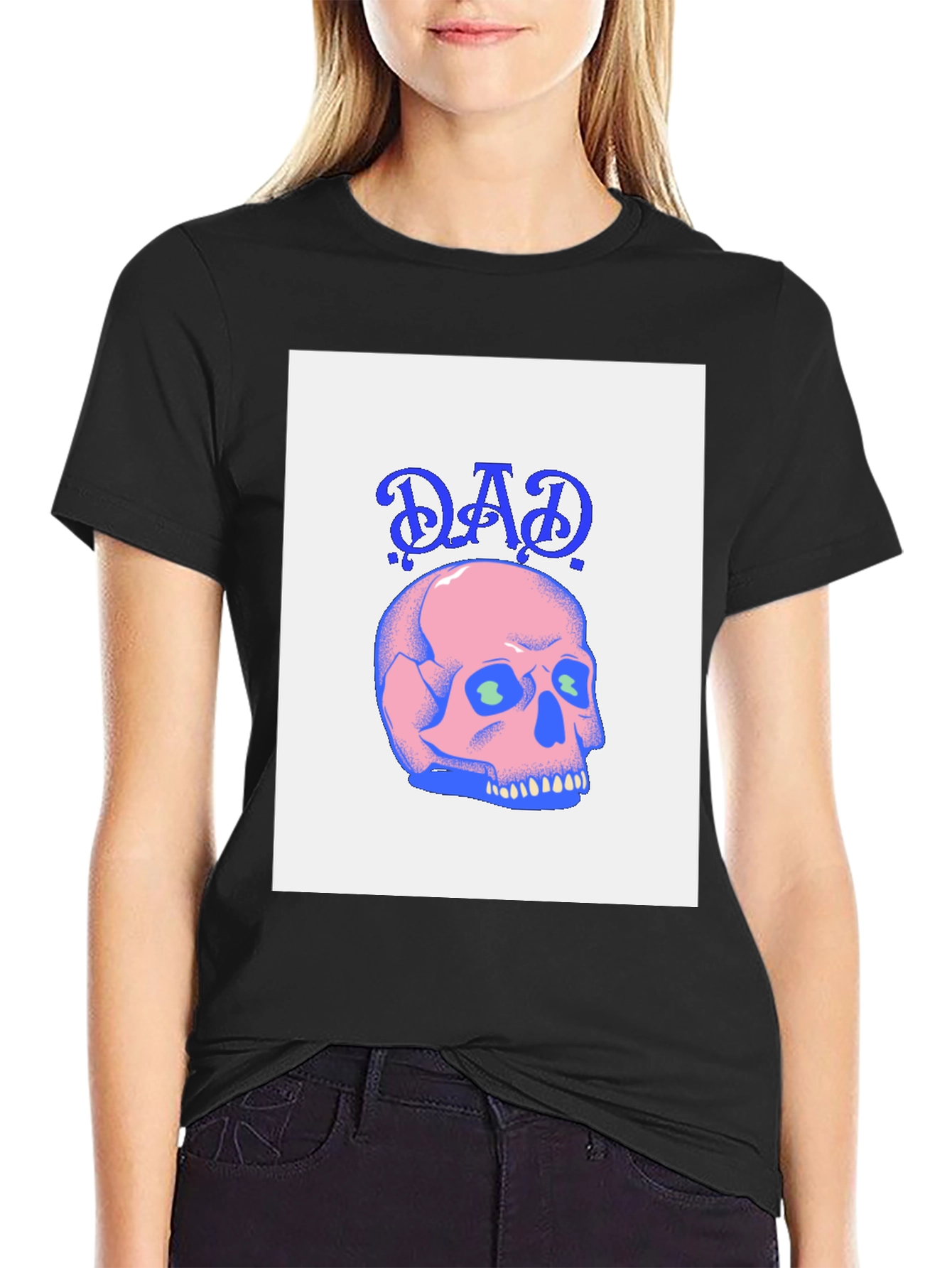 Dad Skull Graphic T-Shirt - Black