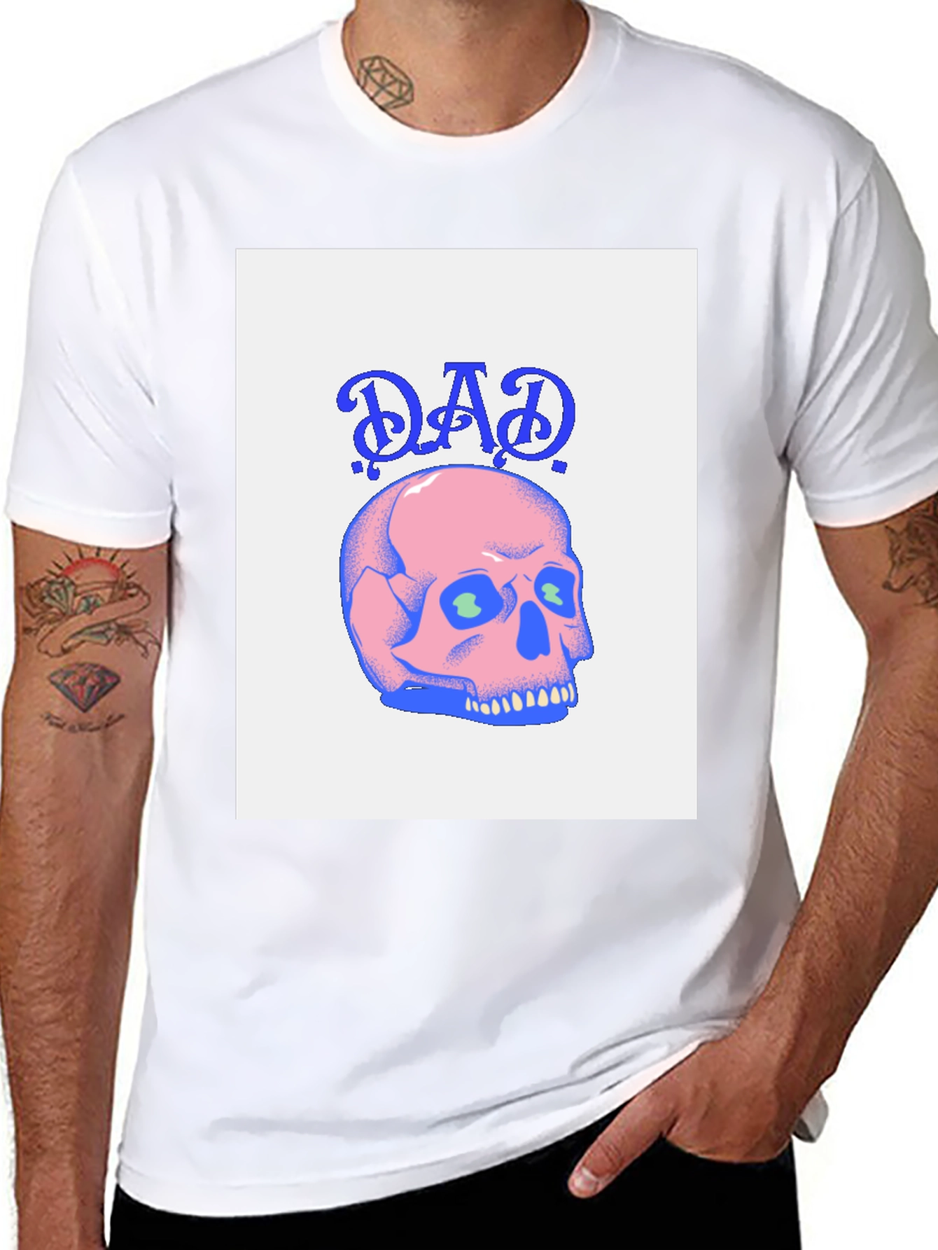 Dad Skull Graphic T-Shirt - Black