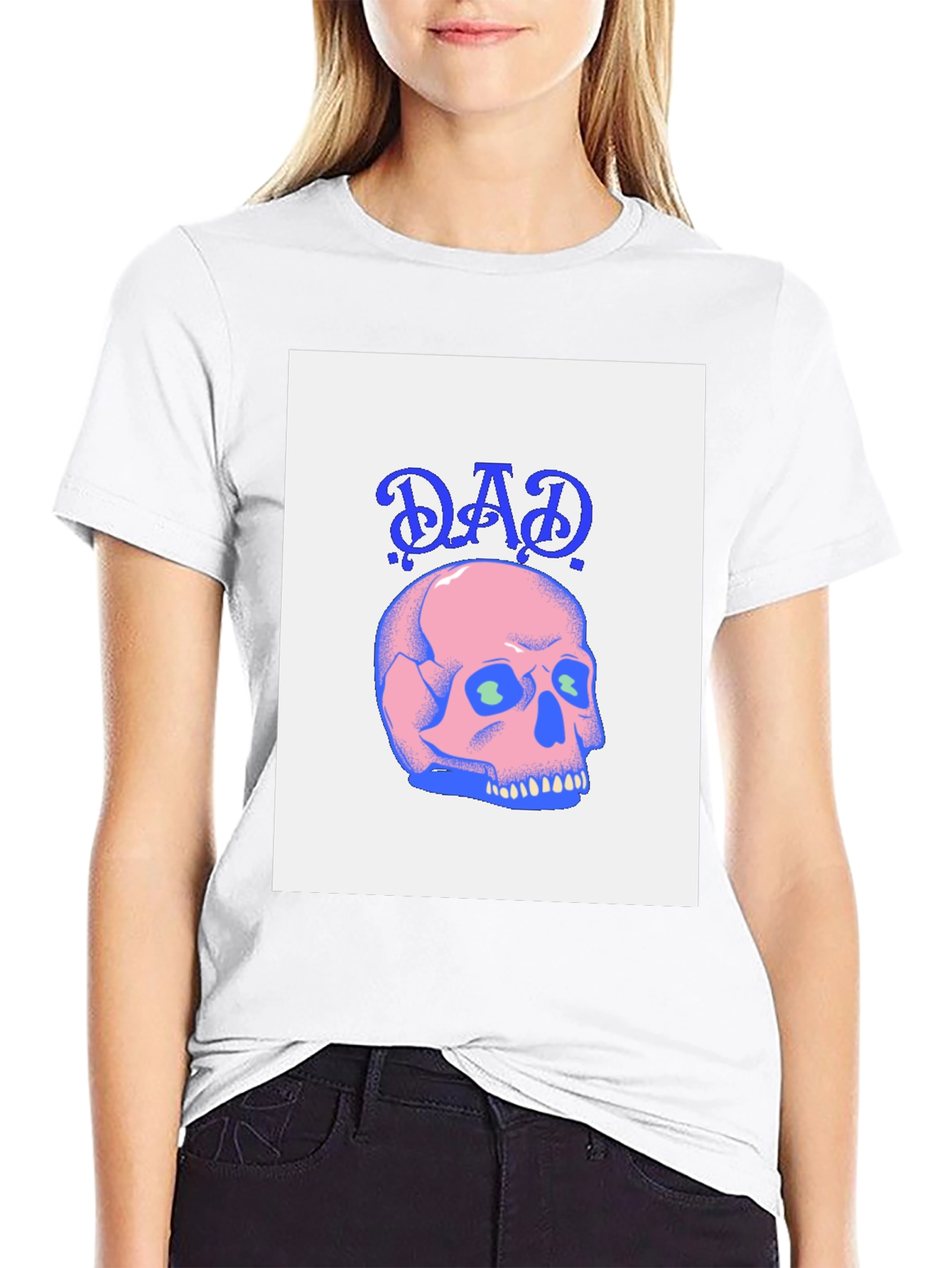 Dad Skull Graphic T-Shirt - Black