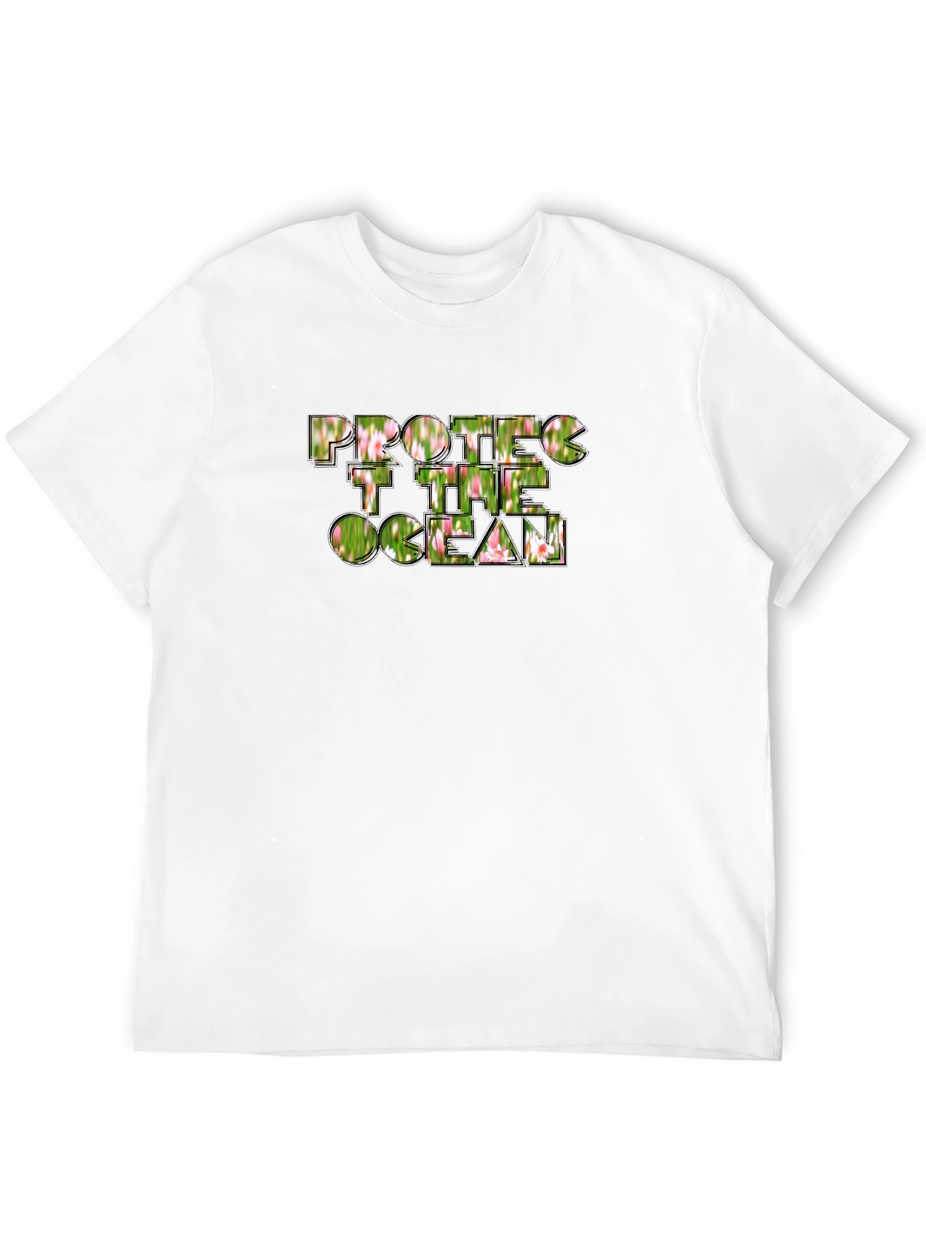Protect The Ocean Graphic Print Black T-Shirt