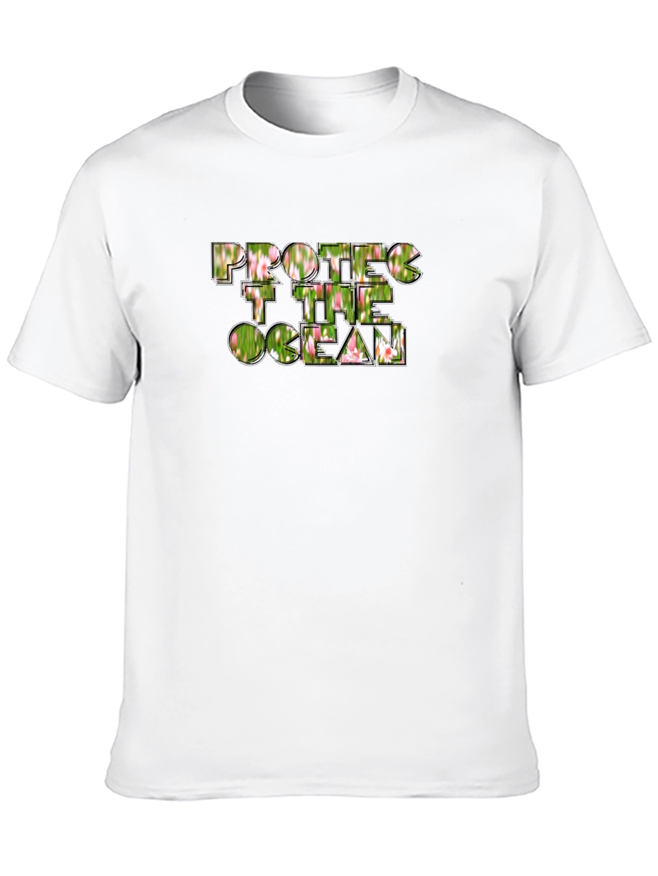 Protect The Ocean Graphic Print Black T-Shirt