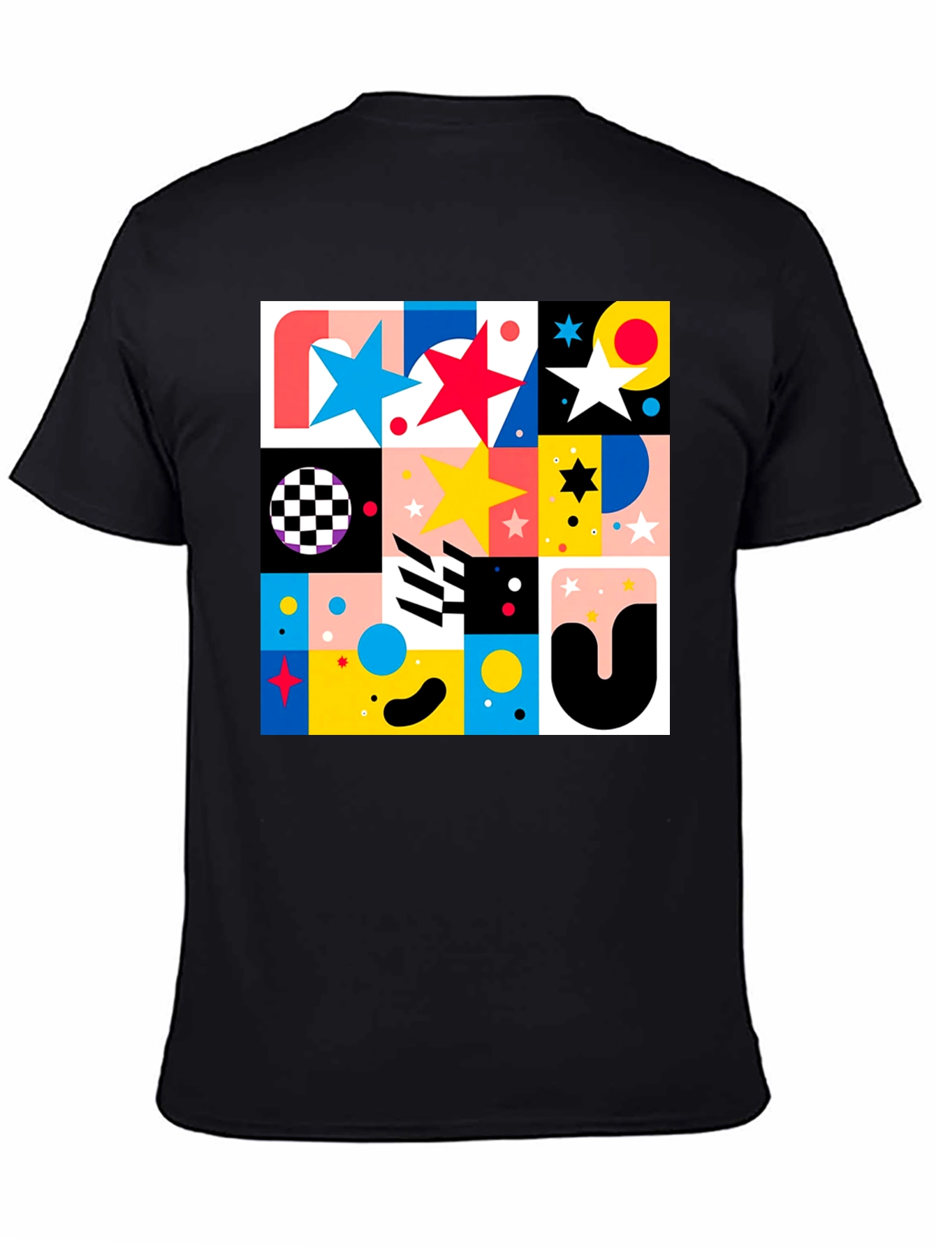 Geometric Patterned Graphic Tee - Modern Design