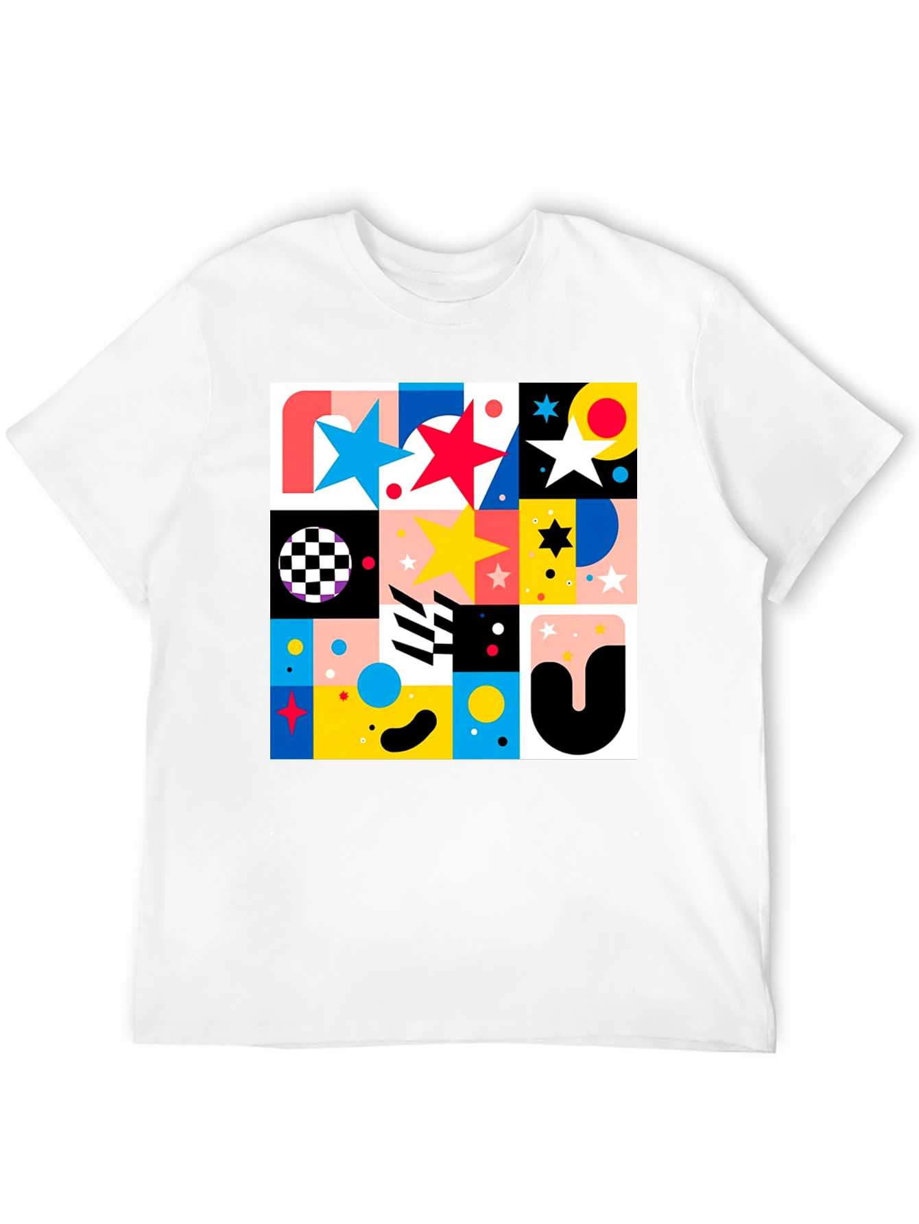 Geometric Patterned Graphic Tee - Modern Design