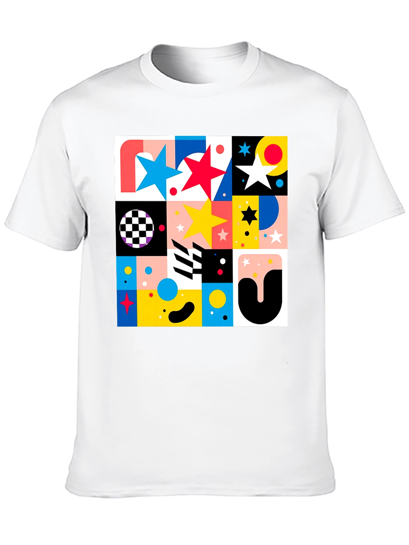 Geometric Patterned Graphic Tee - Modern Design