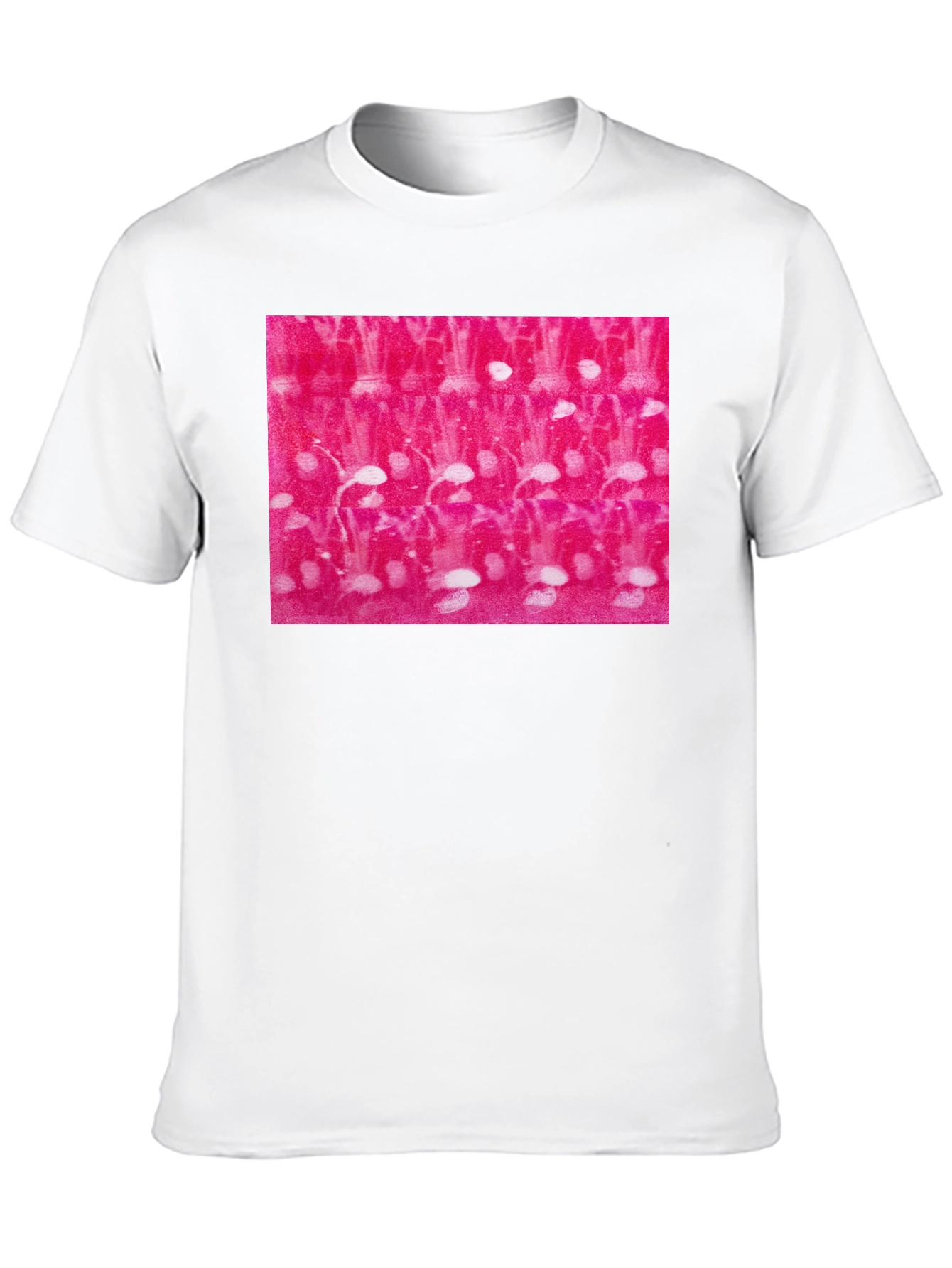 Abstract Pink and White Pattern Black T-Shirt