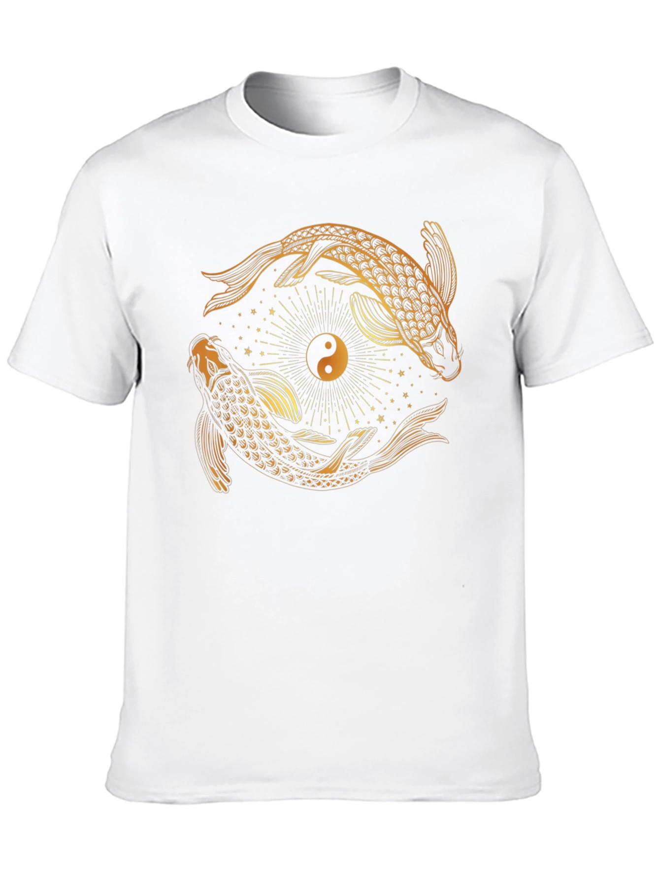 Yin Yang Koi Fish Graphic Tee - Black