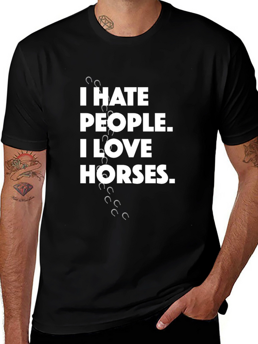 I Hate People I Love Horses T-Shirt
