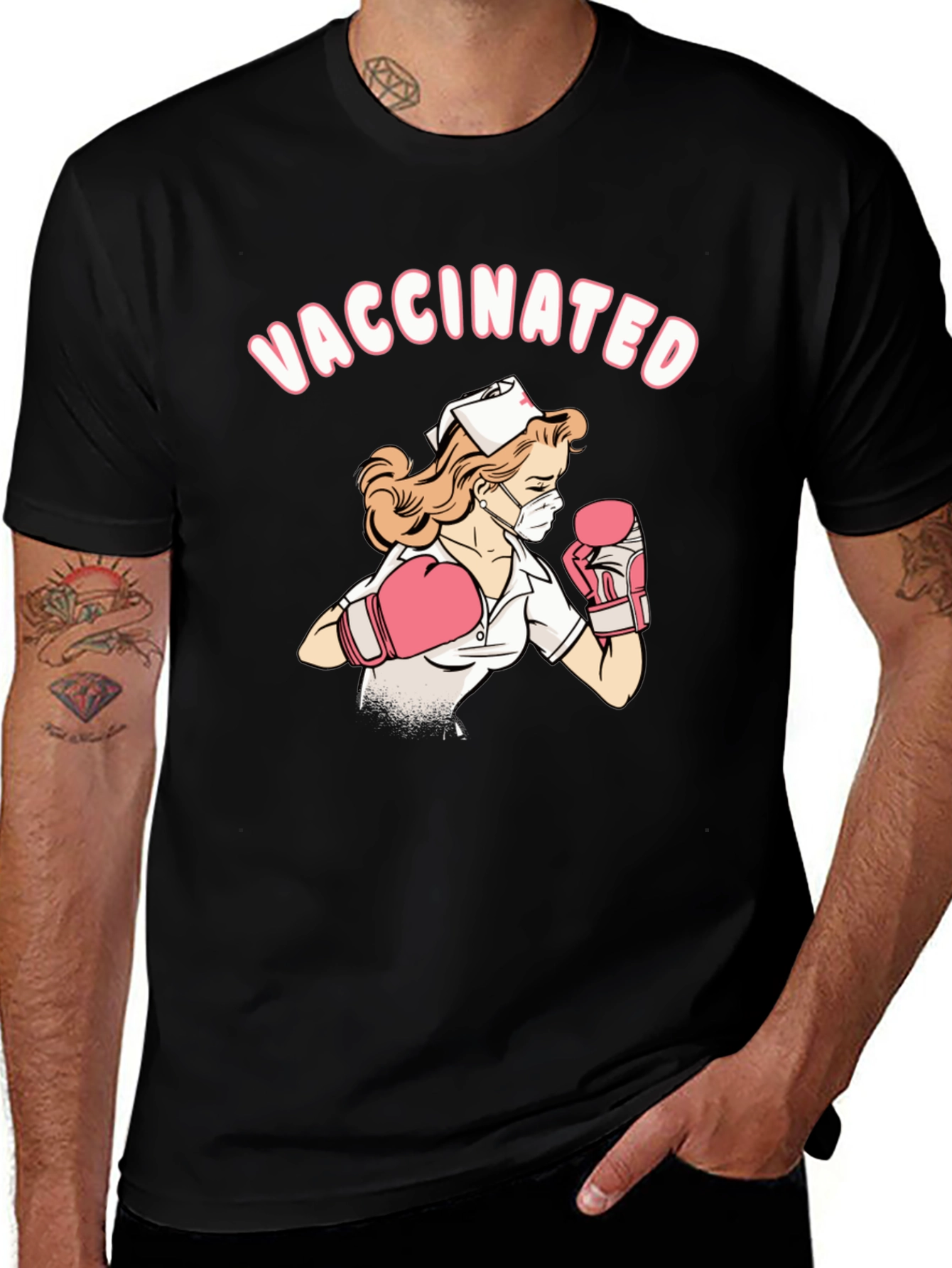 Vaccinated Nurse Graphic T-Shirt