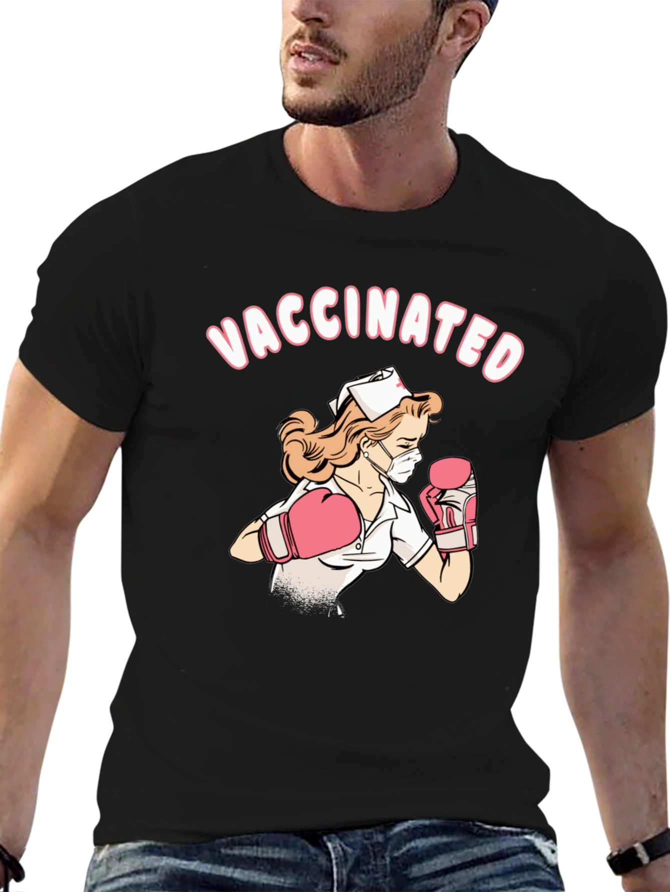 Vaccinated Nurse Graphic T-Shirt