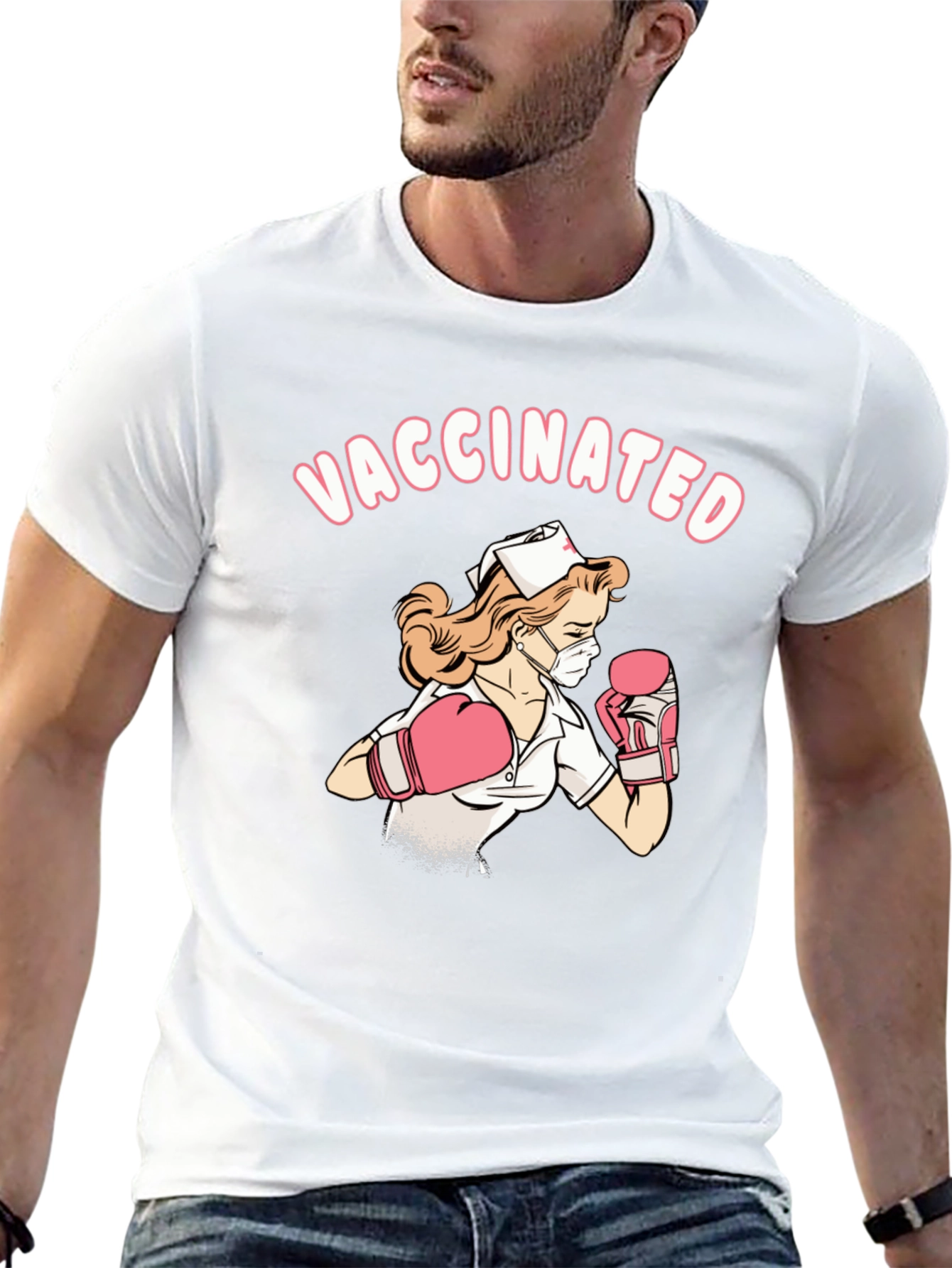 Vaccinated Nurse Graphic T-Shirt