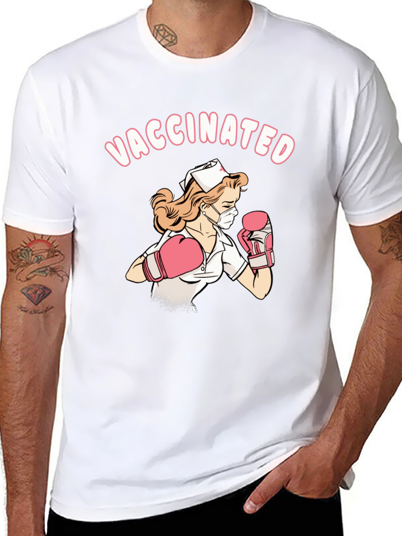 Vaccinated Nurse Graphic T-Shirt