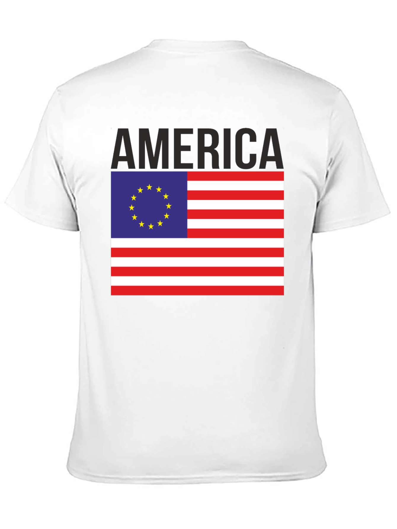 America EU Flag Graphic Tee - Patriotic Novelty T-Shirt